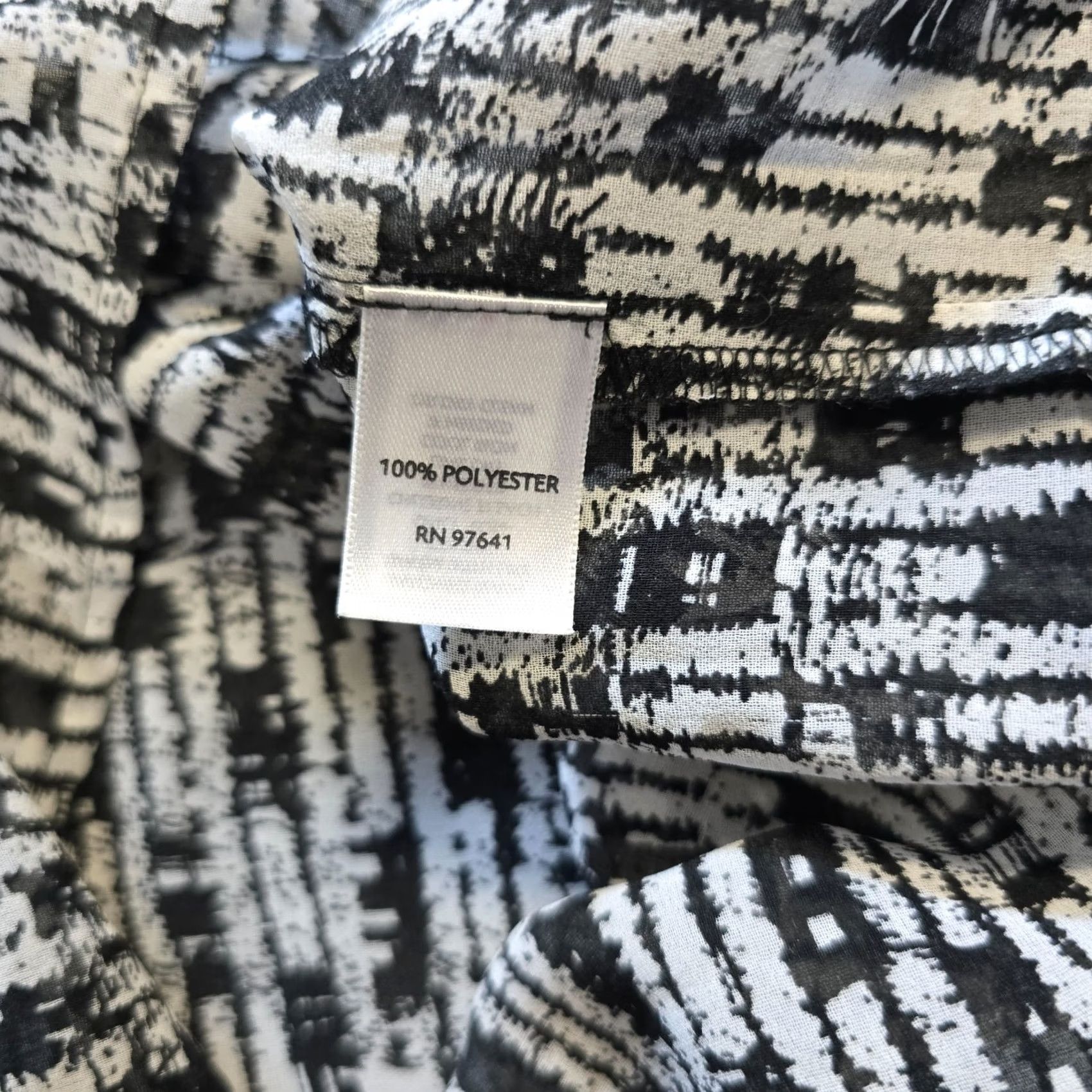 J. Jill J Jill Top Womens Medium Black Abstract Short Sleeve Oversized Boxy Chiffon Rayon Blouse Casual Shirt Regular Knit N/A Size M / US 6-8 / IT 42-44 - 7 Thumbnail