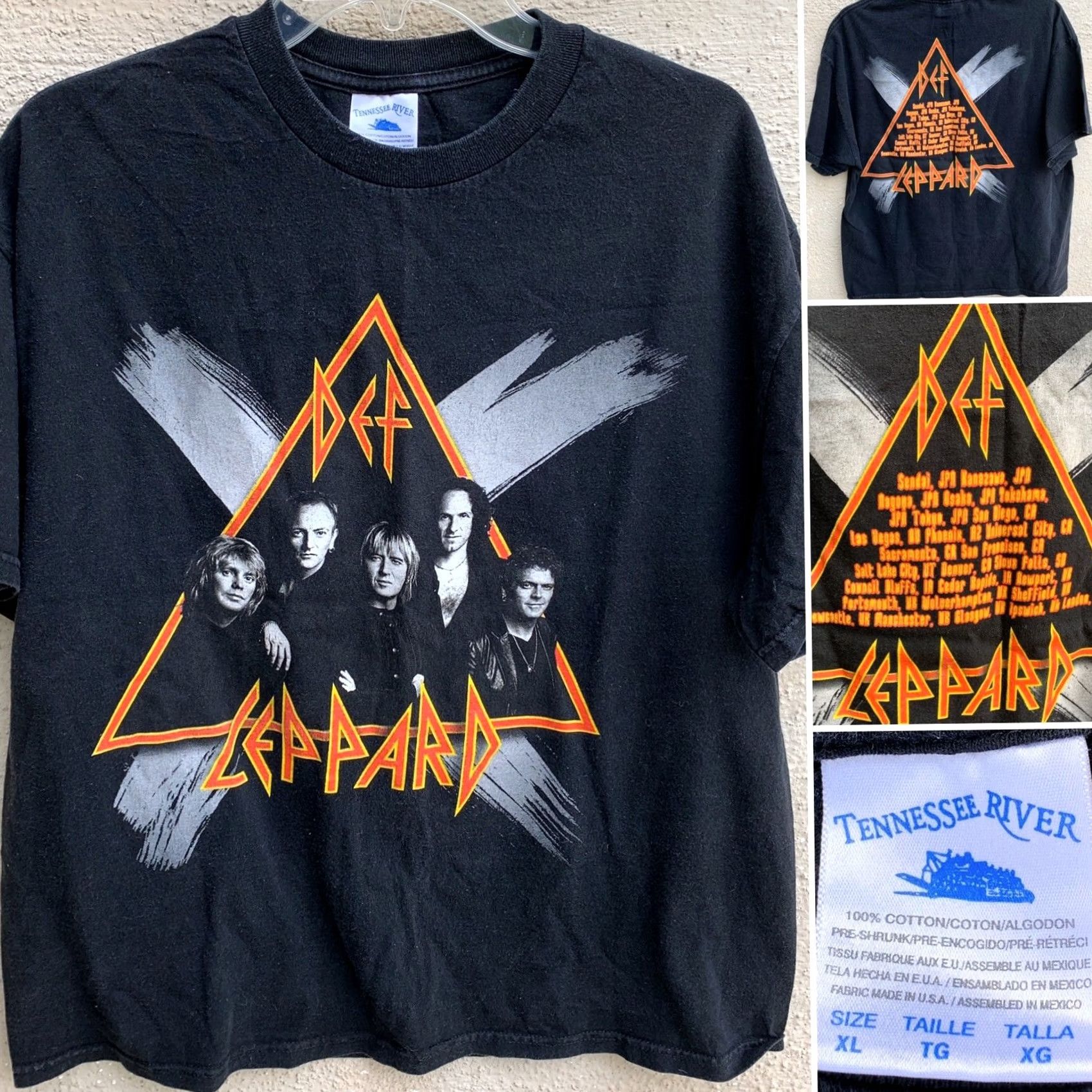 Vintage VINTAGE Def Leppard Tour T Shirt Concert Tee Band XL Black Cotton Graphic Print Mens Size US XL / EU 56 / 4 - 4 Thumbnail