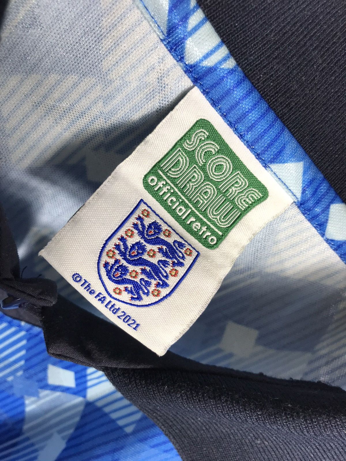 Vintage England Score Draw 1990 1992 Third Shirt Jersey Trikot Top Size US M / EU 48-50 / 2 - 4 Thumbnail