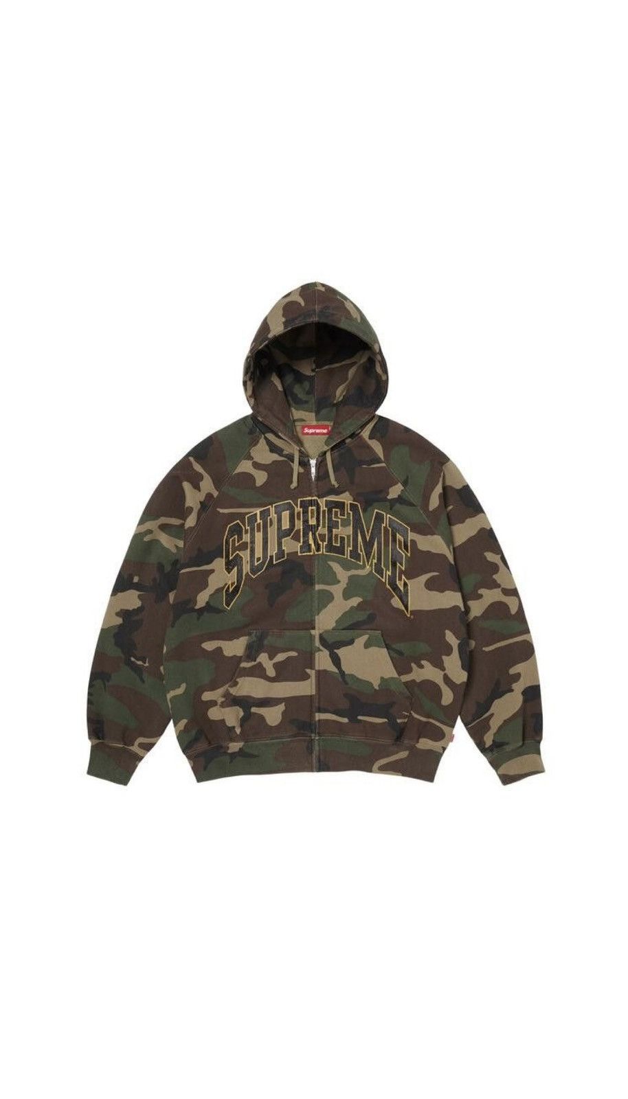 Supreme Cracked Raglan Zip Up Hooded Sweatshirt (Size XL)