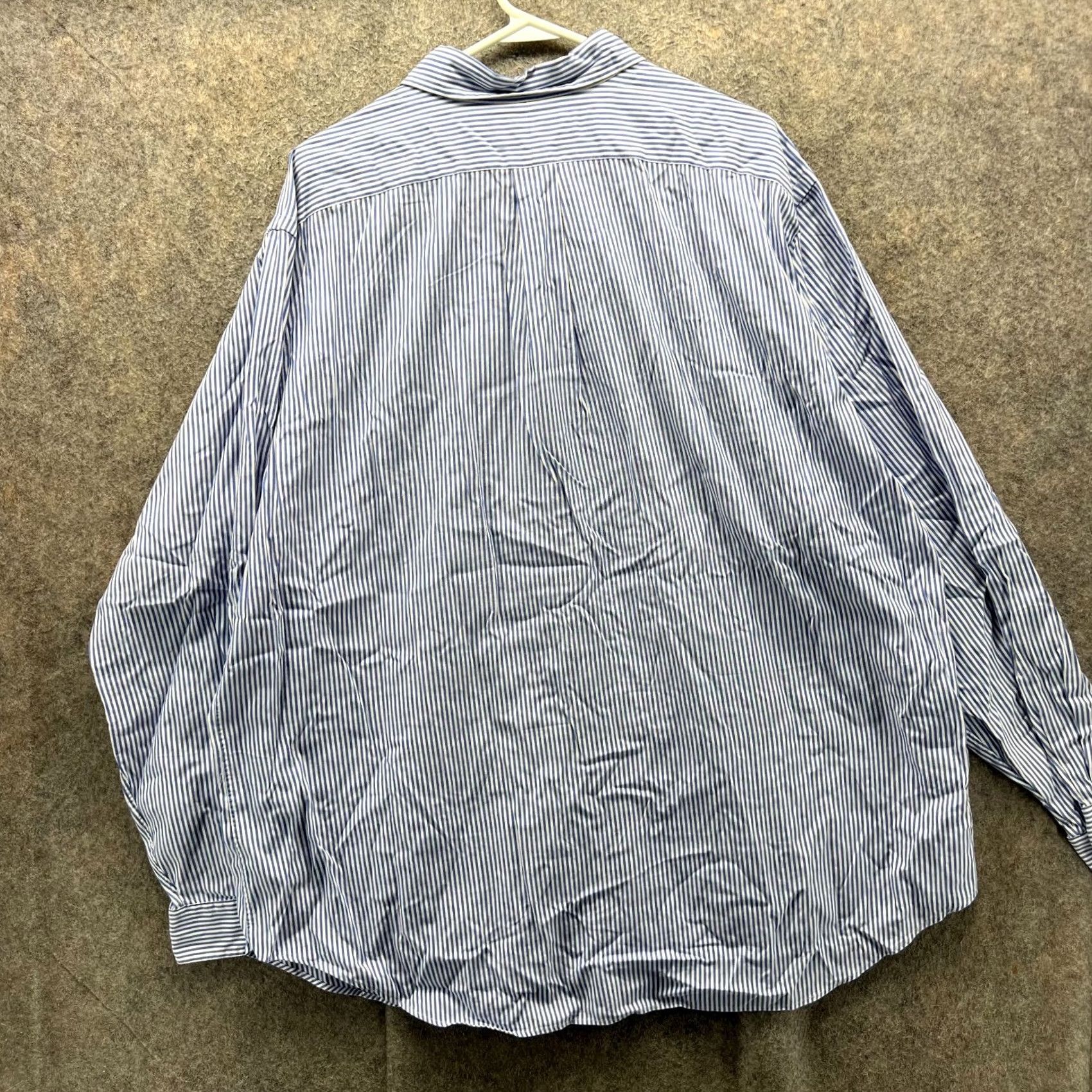 Polo Ralph Lauren VINTAGE Polo Ralph Lauren Shirt Mens 18 Blue Button Down OCBD Striped Classic Fit Casual Formal 56in Chest Men Shadows of Time Size US XXL / EU 58 / 5 - 2 Thumbnail