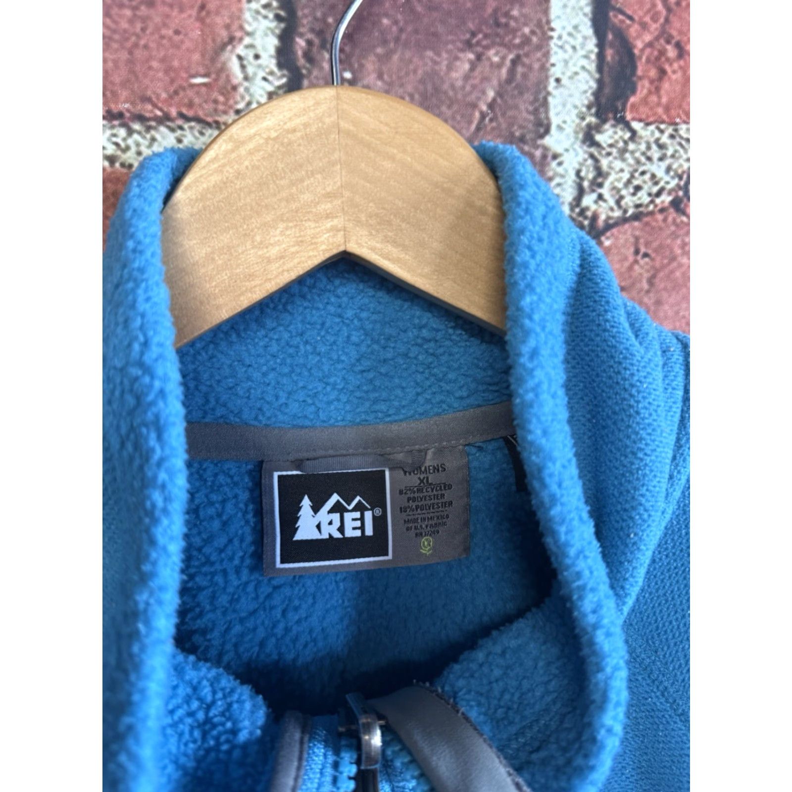 Vintage REI Blue Fleece Jacket Mock Neck Full Zip Size XL Womens Size XL / US 12-14 / IT 48-50 - 3 Thumbnail