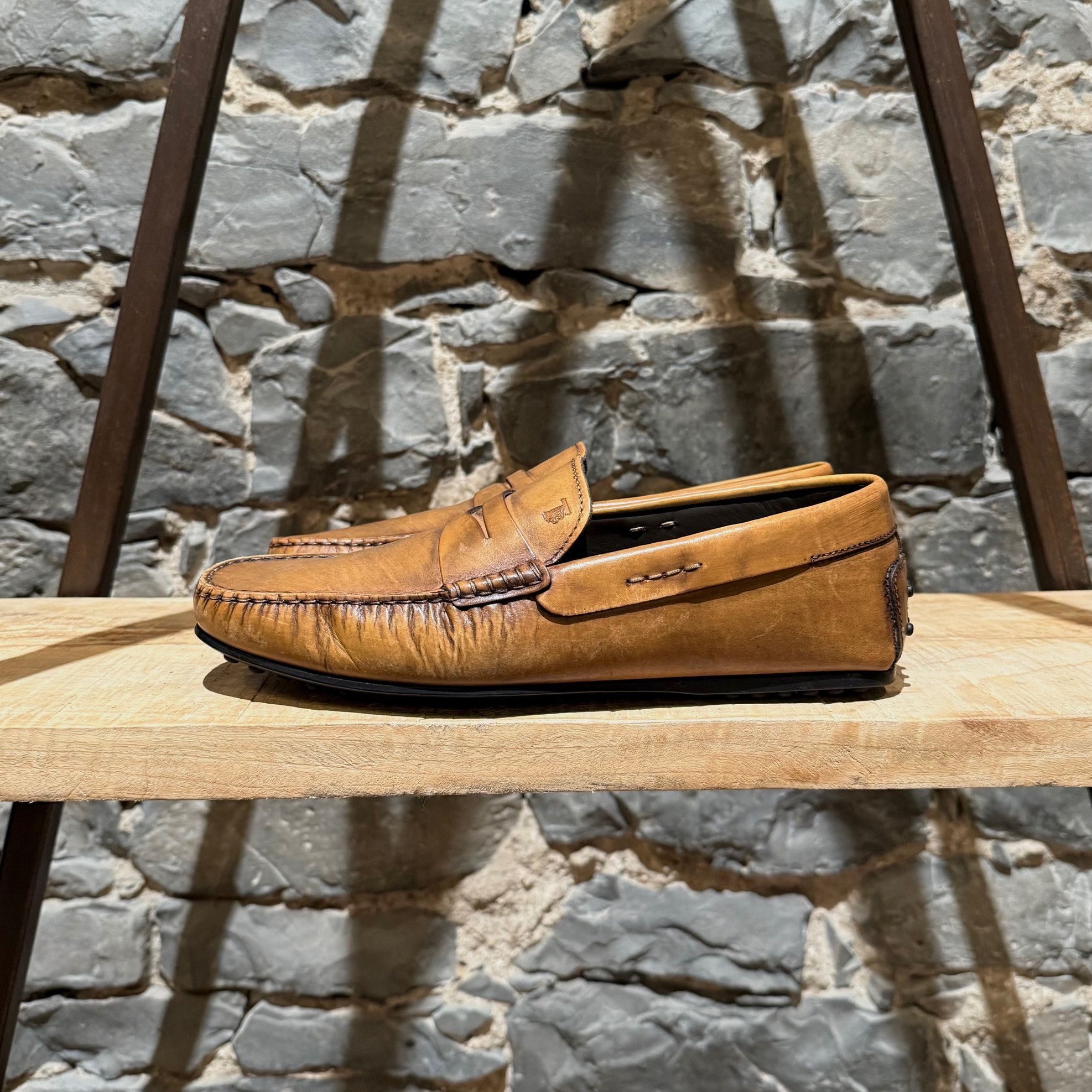 Tod's Tod's Beige Yellow Leather Penny Driving Loafers Size US 9 / EU 42 - 8 Thumbnail
