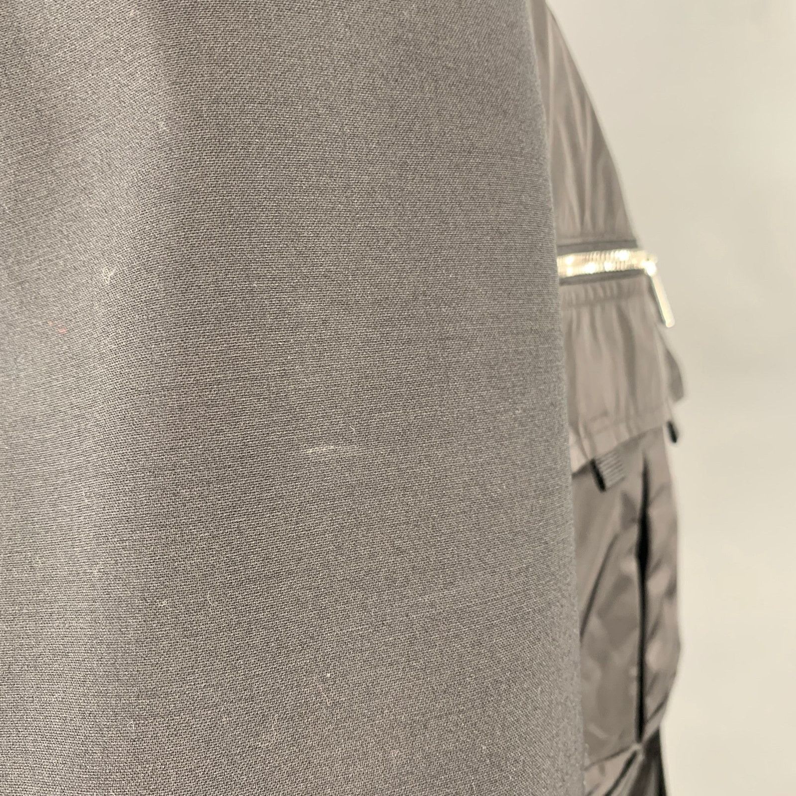 Dsquared2 Size 44 Black Silver Virgin Wool Blend Utility Sport Coat Size 44R - 6 Thumbnail