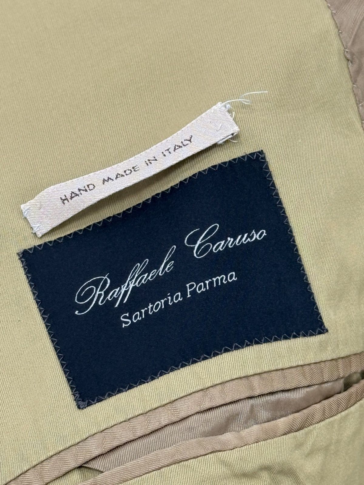 Caruso Raffaele Caruso Cotton Olive Khaki 2 Piece Suit Size EUR 48 Size 38R - 8 Thumbnail