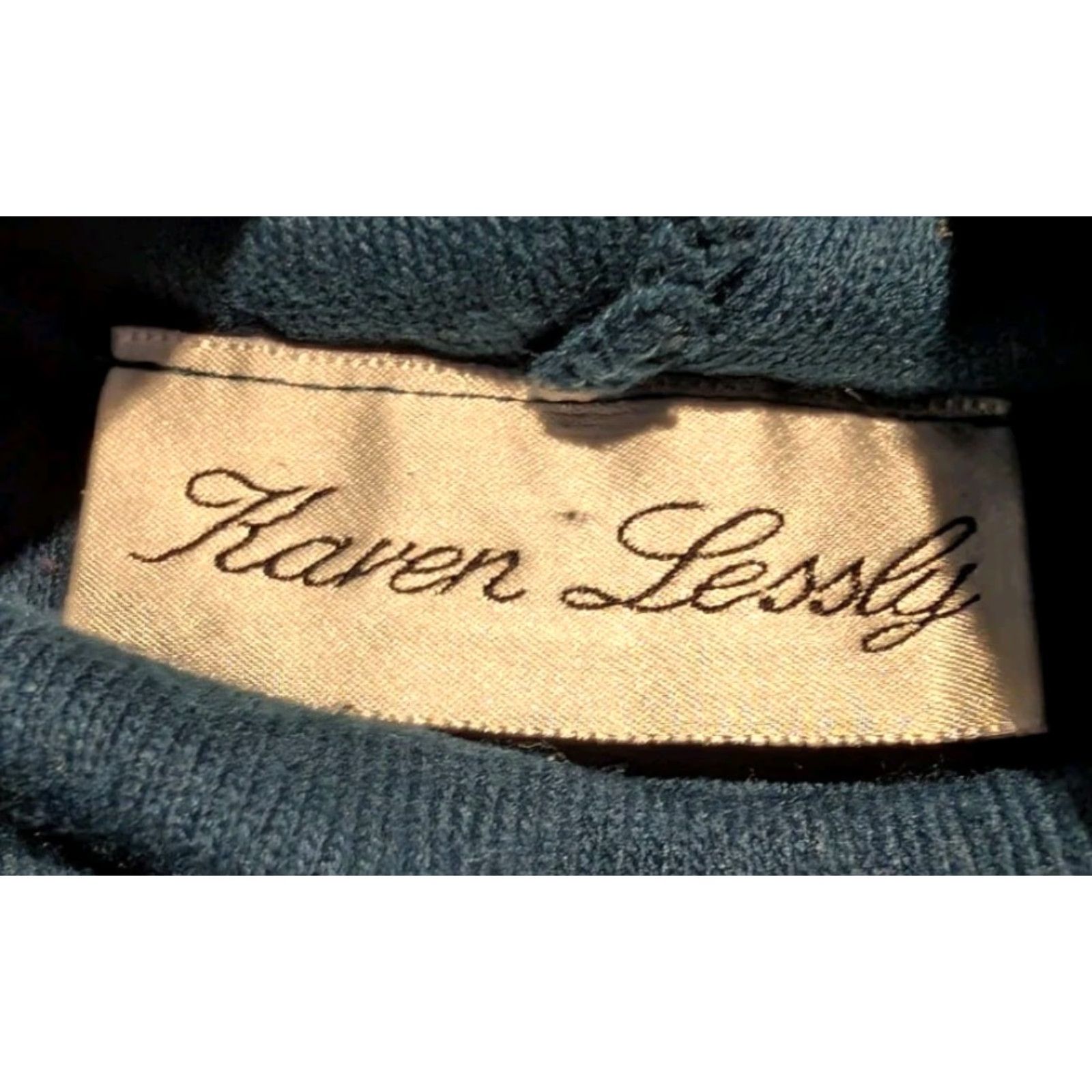 Vintage VINTAGE Karen Lessly Turtleneck Sweater Shirt Womens XL Teal High Neck USA Theme Pullover Acrylic 80s 90s Casual Business Party/Cocktail Travel Size XL / US 12-14 / IT 48-50 - 6 Thumbnail
