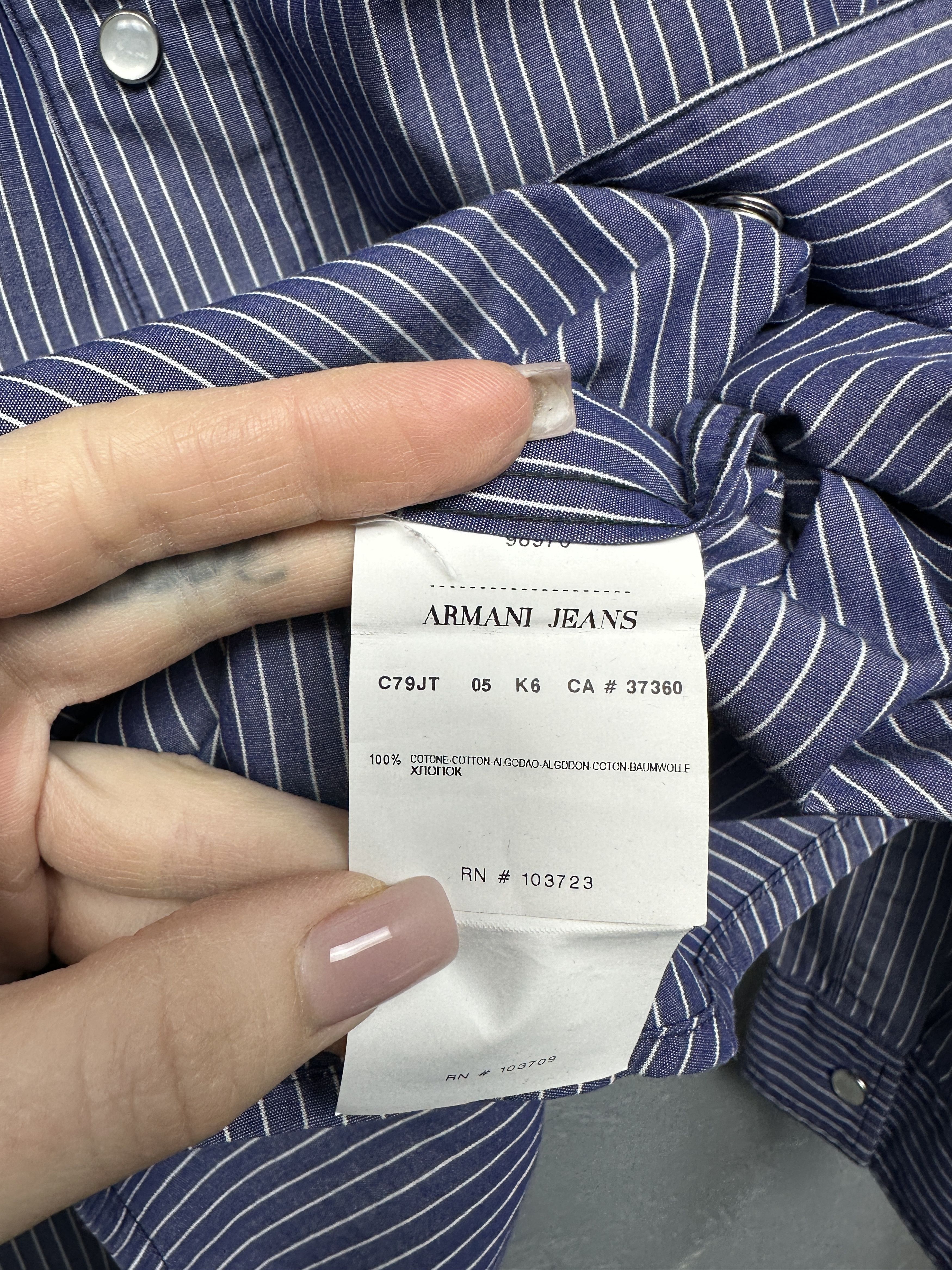 Armani Armani Jeans Vintage Mens Striped Shirt Size US M / EU 48-50 / 2 - 6 Thumbnail