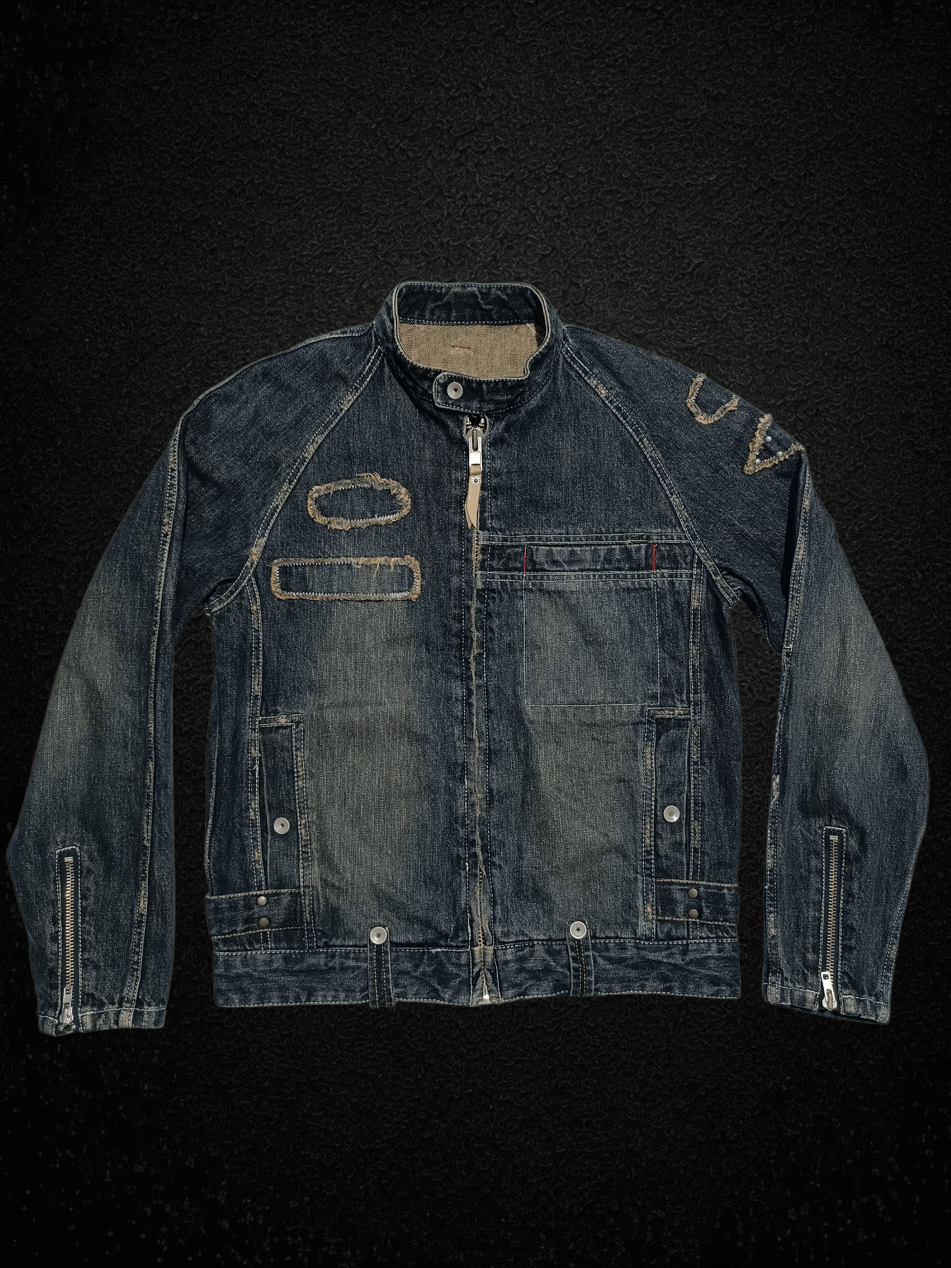 Japanese Brand Vintage Denim Biker Jean Jacket Size US M / EU 48-50 / 2 - 10 Thumbnail