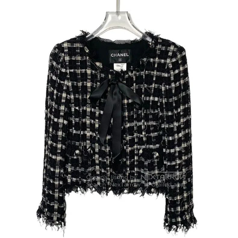 Chanel Chanel Black lacing bow braided tweed tassel long-sleeved Size XS / US 0-2 / IT 36-38 - 1 Thumbnail