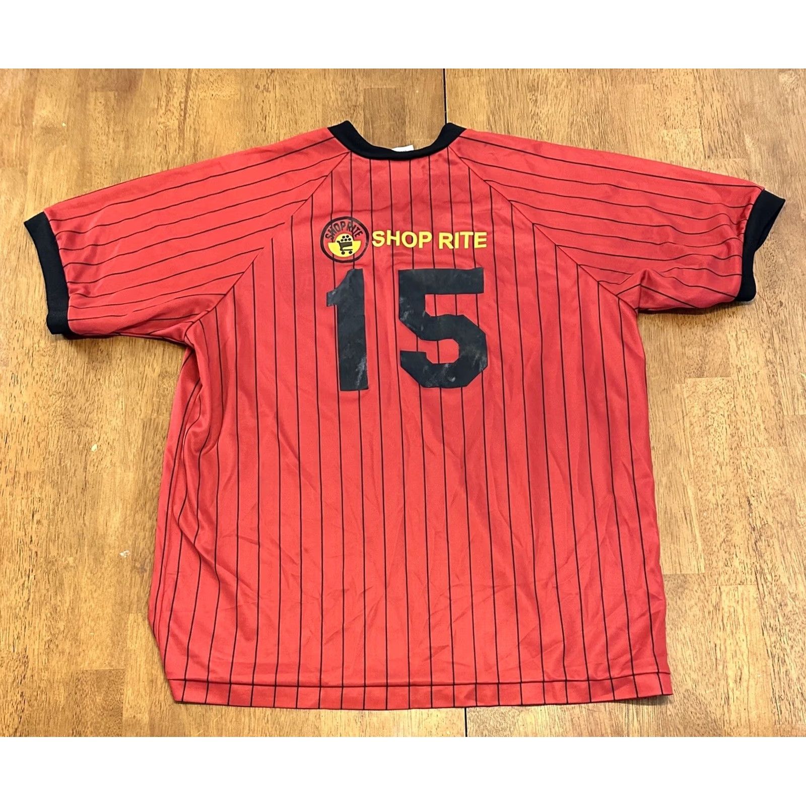 Vintage VINTAGE Police Athletic League Soccer Jersey Red Adult Large 90s Made In USA Mens Size US L / EU 52-54 / 3 - 3 Thumbnail