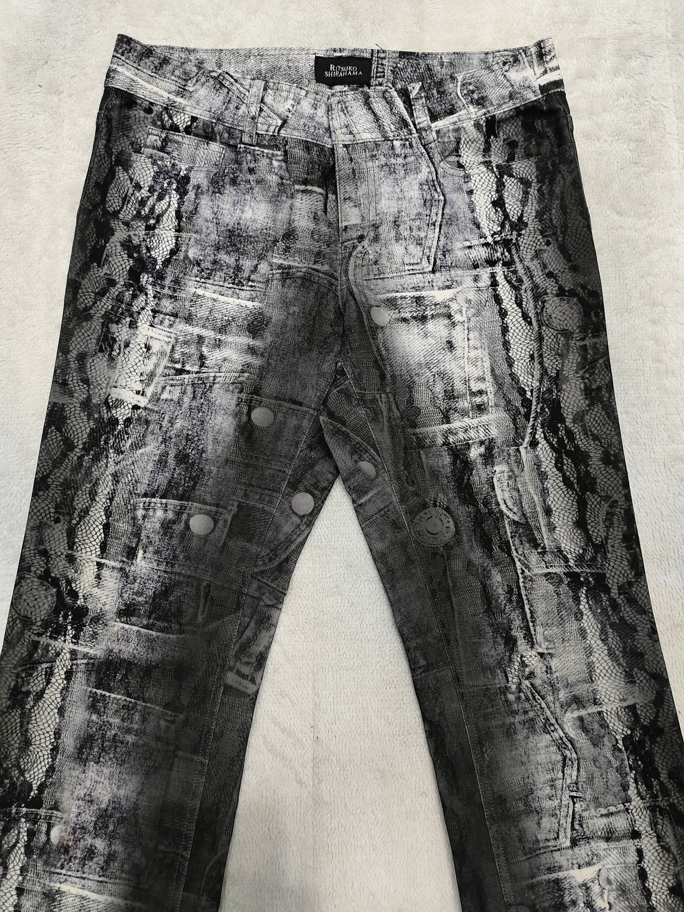 Japanese Brand SICK 🔥 Ritsuko Shirahama Snake Pattern Trousers Size 28" / US 6 / IT 42 - 2 Thumbnail
