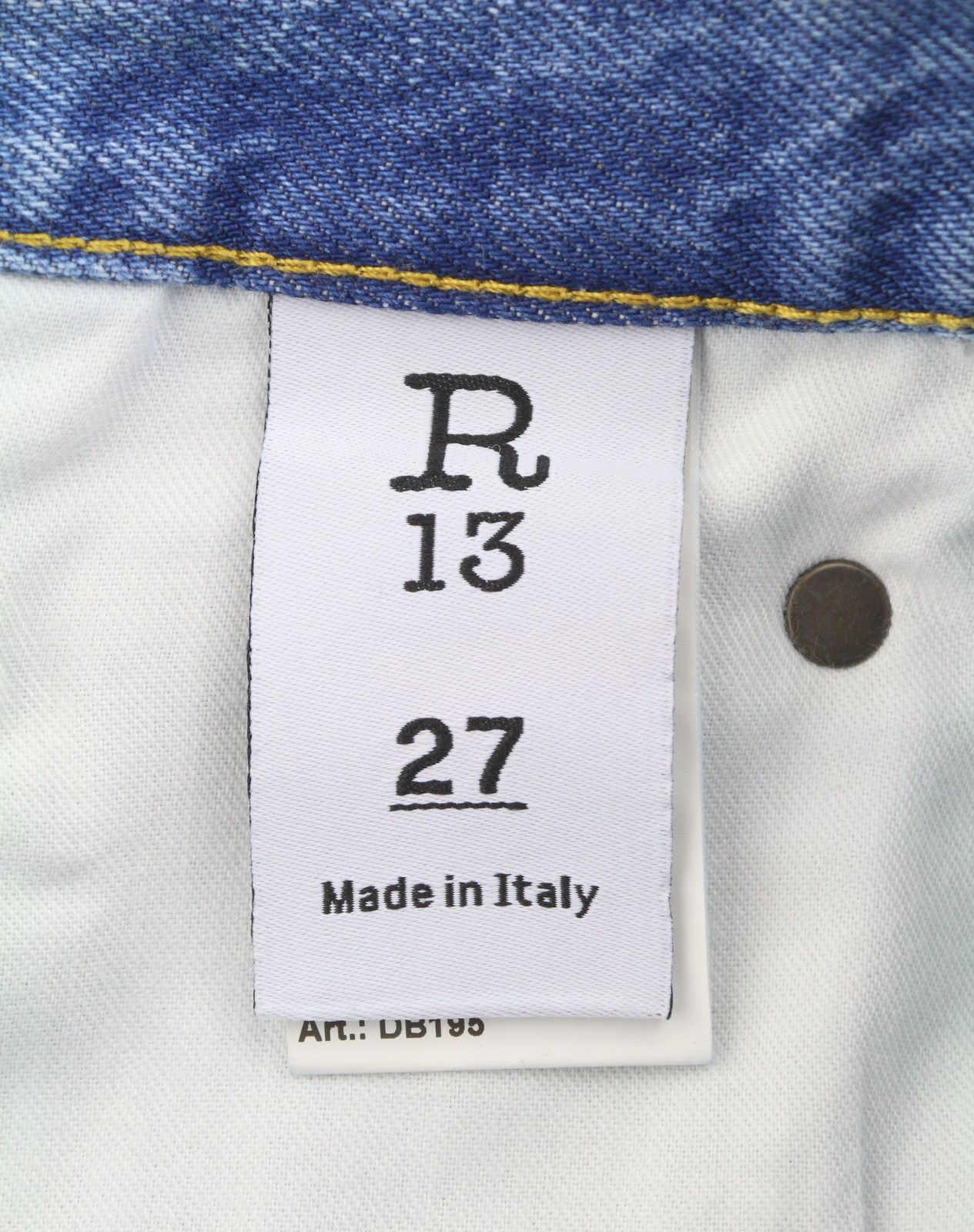 R13 CROSS OVER 27 Bain Blue Asymmetric Button Shorts 89418 Size 27" / US 4 / IT 40 - 8 Thumbnail