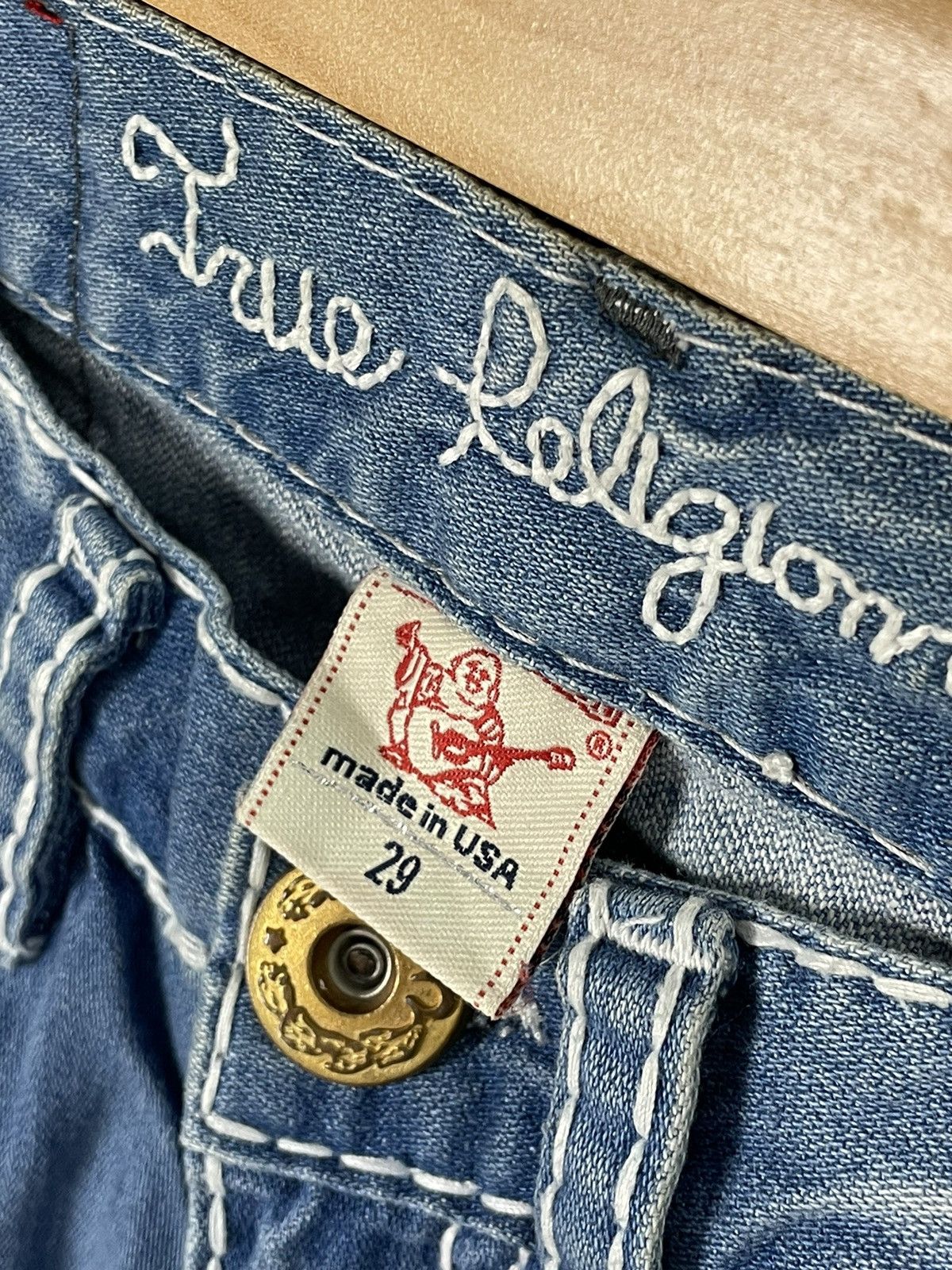 True Religion True Religion Billy Super T Japanese Brand Knit Denim Jeans Size 29" - 11 Thumbnail