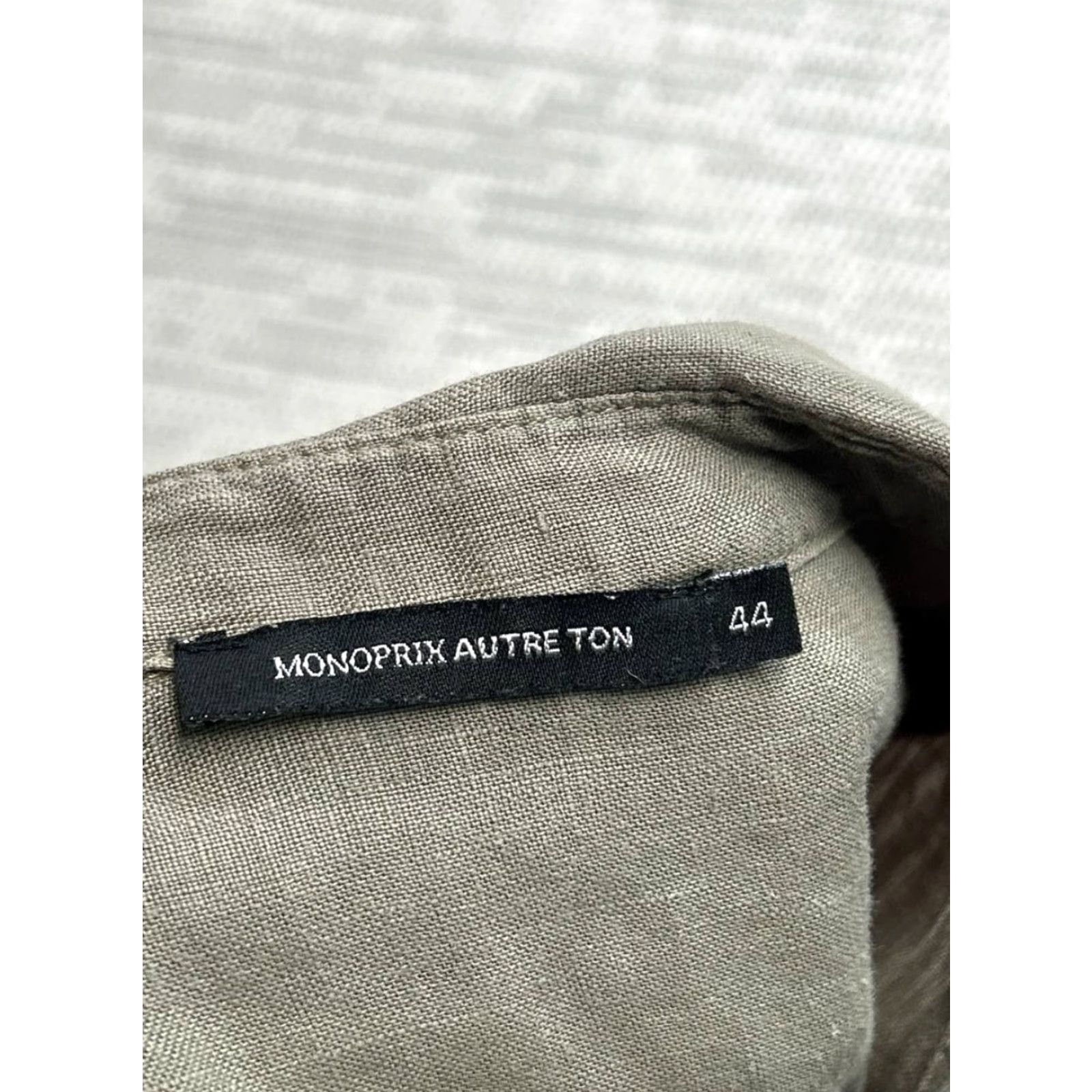 Vintage Monoprix Shirt Mens L Brown Linen Button-Up Size US L / EU 52-54 / 3 - 3 Thumbnail
