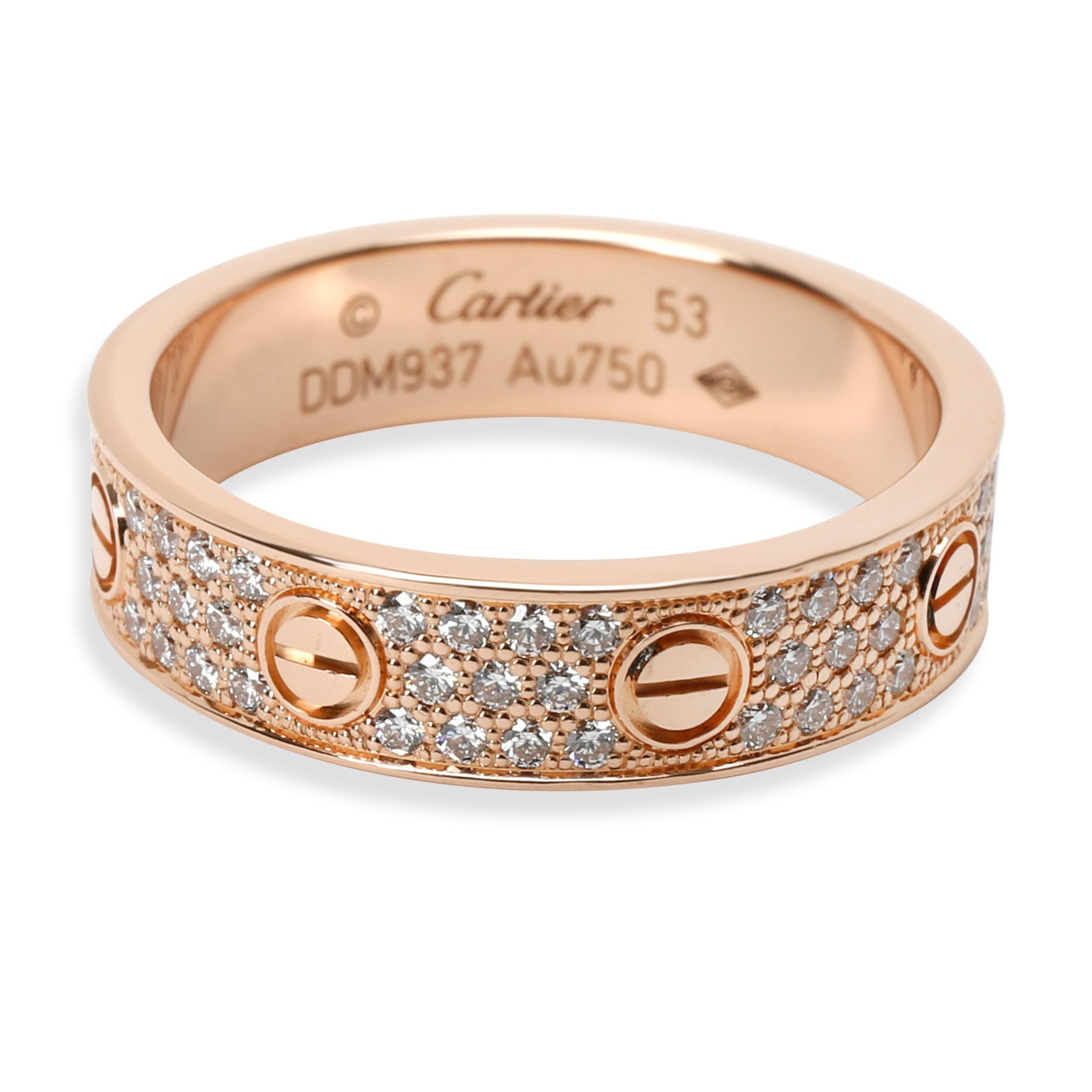 Cartier Love Diamond Pave Wedding Band in 18K Rose Gold