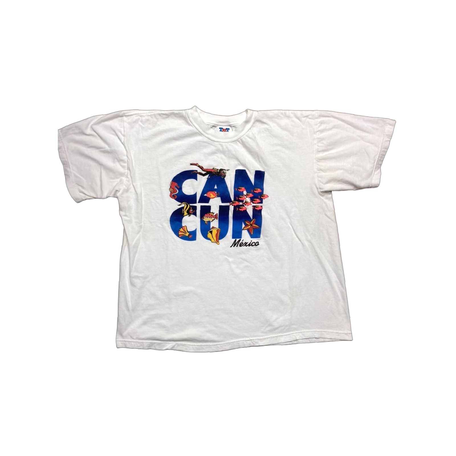 Vintage VINTAGE Animal T-Shirt Men XL Cancun Mexico fish ocean beach large scuba animal White L Mens Size US L / EU 52-54 / 3 - 1 Thumbnail