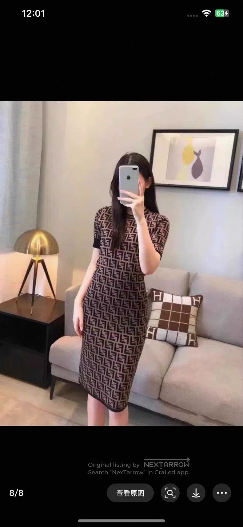 Fendi Fendi Monogram Printed Dress Size XS / US 0-2 / IT 36-38 - 9 Thumbnail