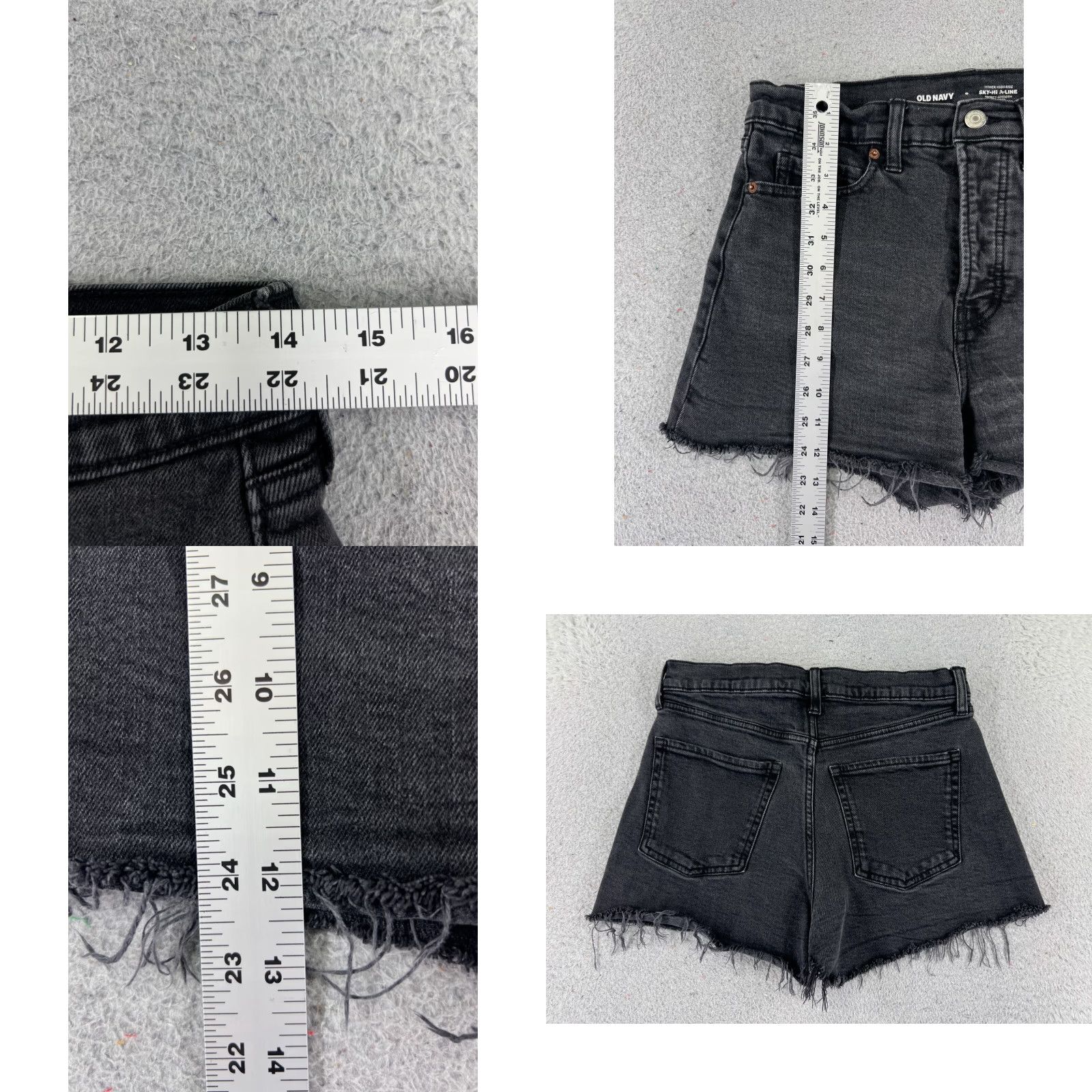 Old Navy Old Navy Shorts Black Denim Button 8 27x2 2.0 Inseam Cutoff A Line Ski Hi Flat Front Cotton Blend Zip 8 Women’s Style Casual Denim Shorts Size 30" / US 8 / IT 44 - 9 Thumbnail