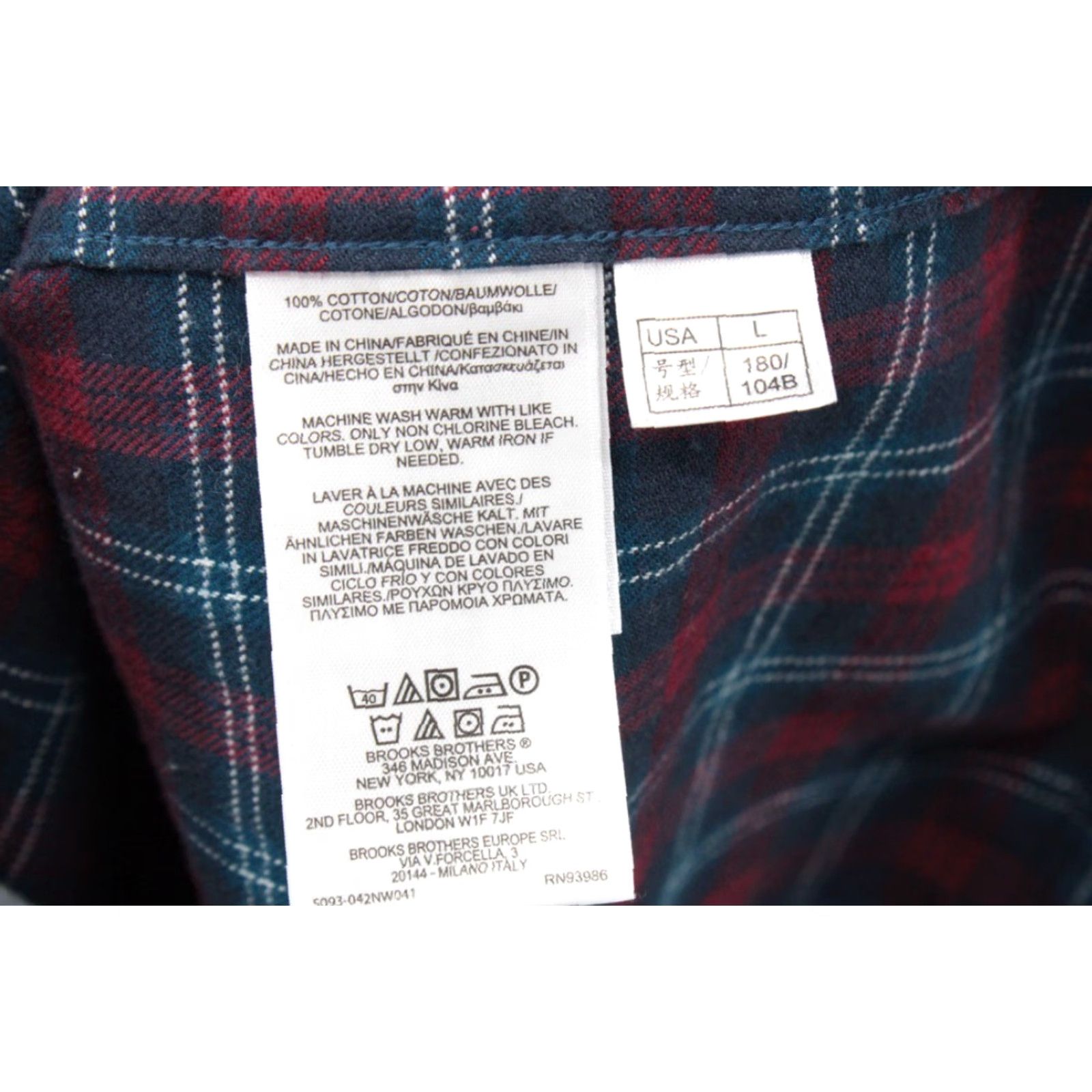 Brooks Brothers Brooks Brothers Pajama Shirt Men’s Large Blue & Red Plaid Cotton Flannel Cozy Shirt Size US L / EU 52-54 / 3 - 4 Thumbnail