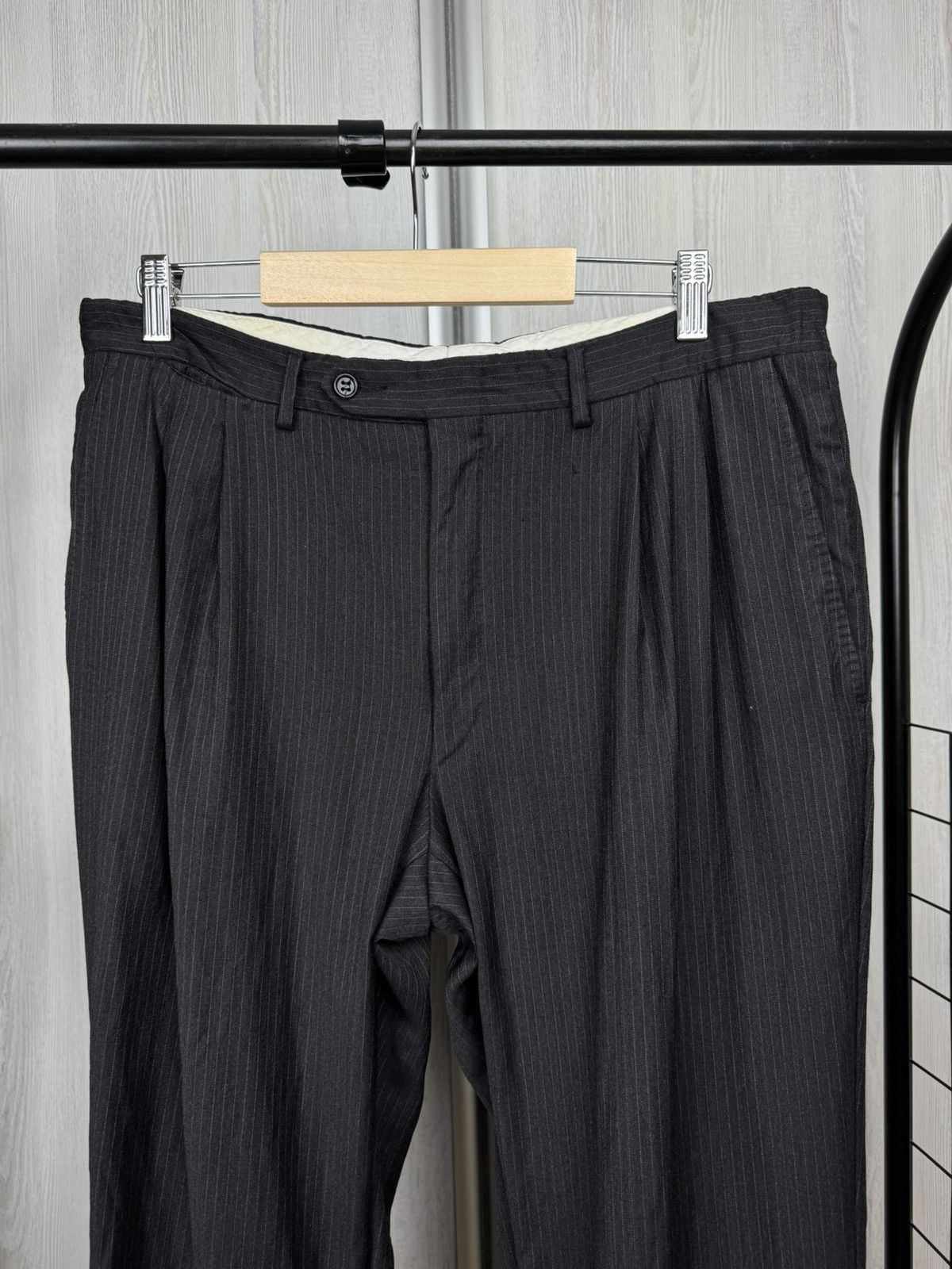 Lanvin Lanvin Classique Dark Gray Striped Wool 3 Button Vented Suit Size 42R - 11 Thumbnail