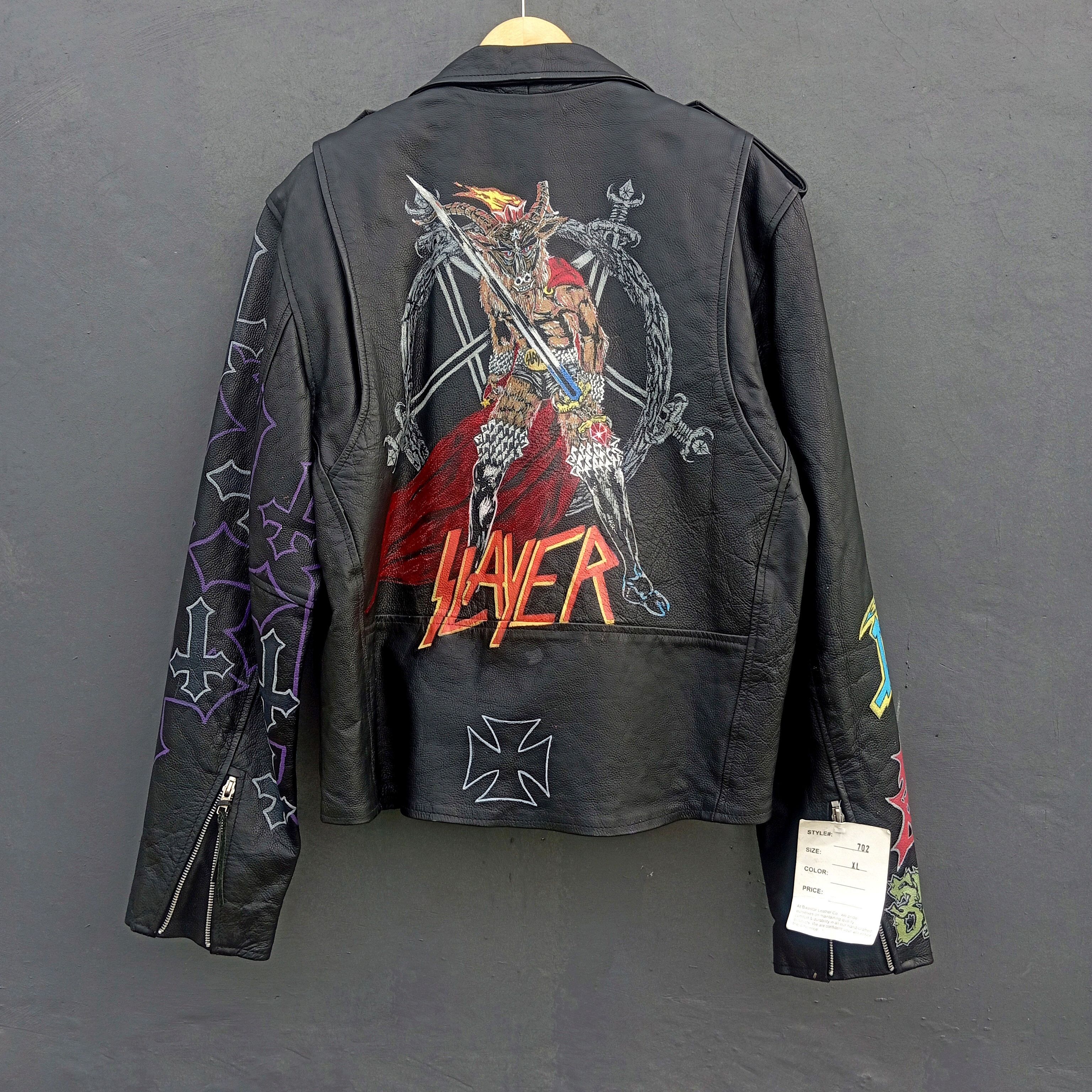 Other 1 of 1 vintage slayer motorcycle hand painted leather jacket Size US XL / EU 56 / 4 - 1 Thumbnail