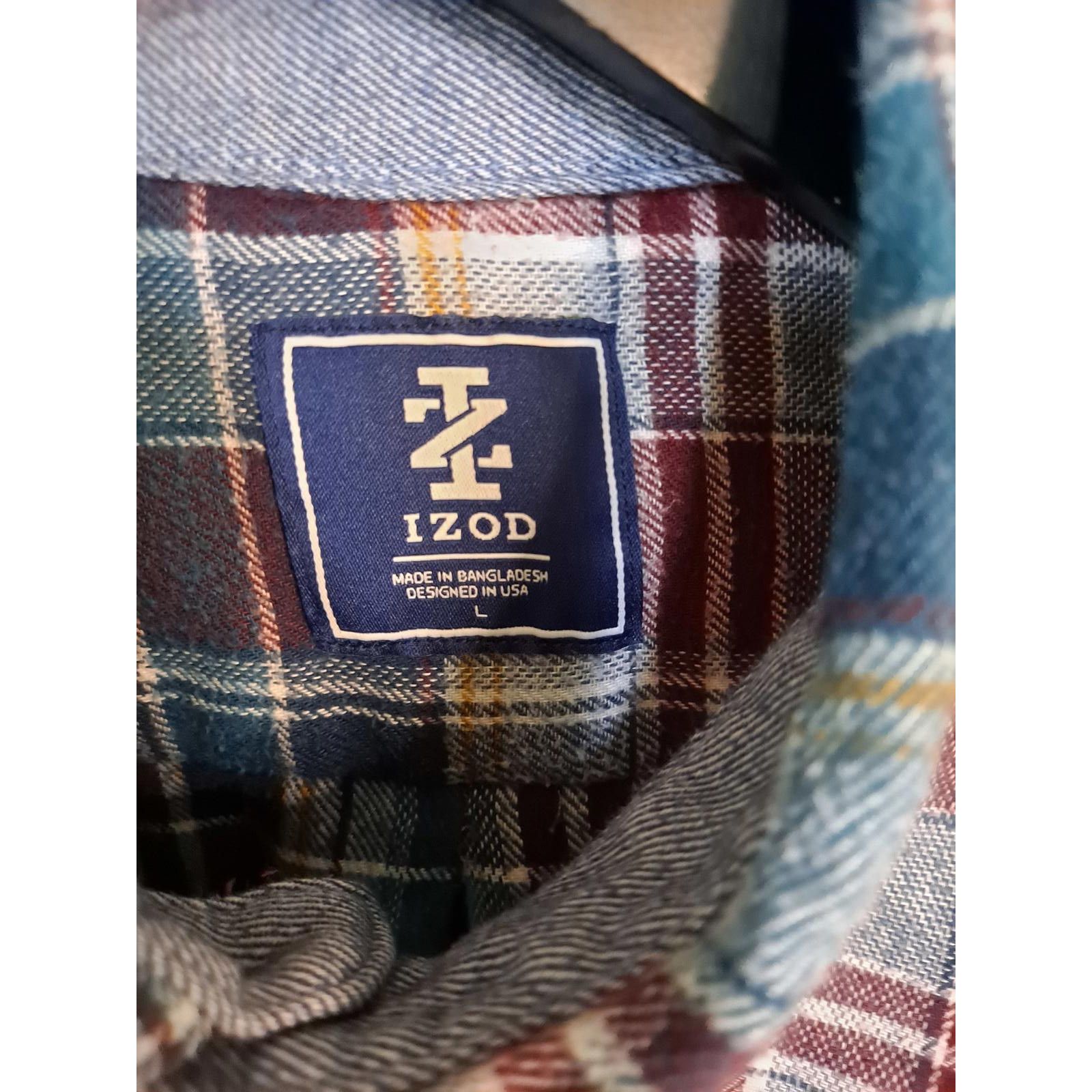 Izod Izod Red, Blue and White Flannel Shirt Size Large Size US L / EU 52-54 / 3 - 3 Thumbnail