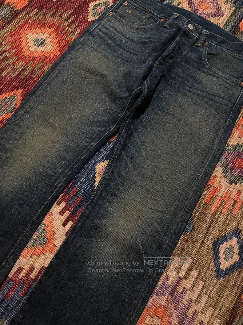 RRL Ralph Lauren RRL Ralph Lauren American made yellow mud washed denim jea Size US 32 / EU 48 - 5 Thumbnail