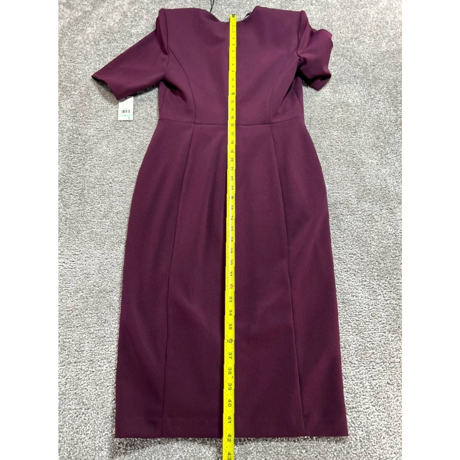 Calvin Klein Calvin Klein Womens Dress Surplice Side Zip Sheath 8 Purple Elbow Sleeve Midi V-Neck Zip Size M / US 6-8 / IT 42-44 - 7 Thumbnail