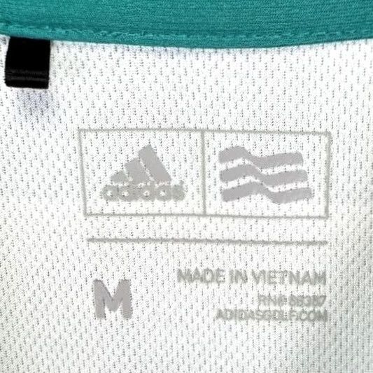 Adidas Adidas Polo Shirt Mens M Green Short Sleeve Striped Golf Polo Logo EUC Size US M / EU 48-50 / 2 - 3 Thumbnail
