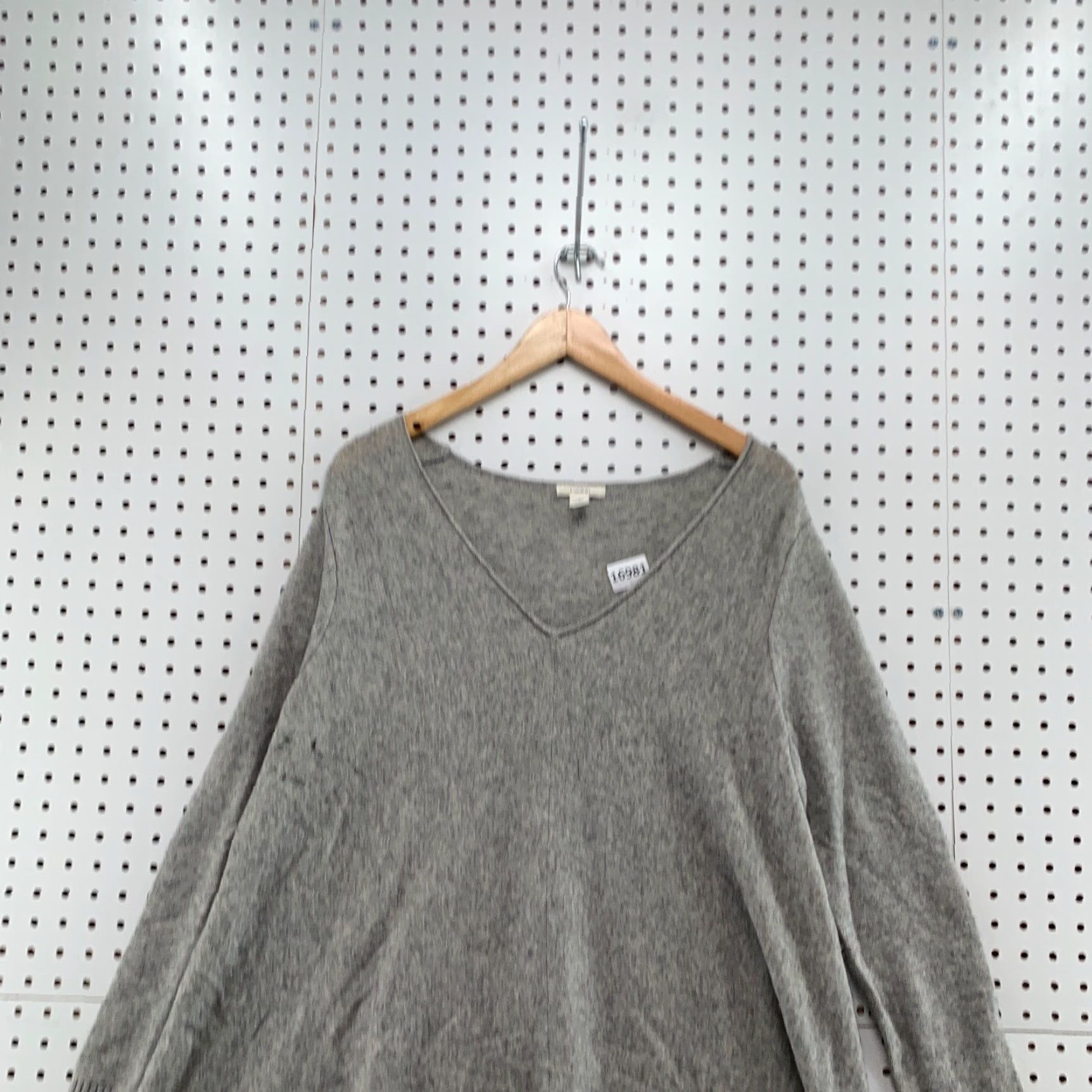 Vintage Caslon Wool Cashmere Blend Sweater Womens Size 1 Gray V-Neck Long Sleeve Size XS / US 0-2 / IT 36-38 - 2 Thumbnail