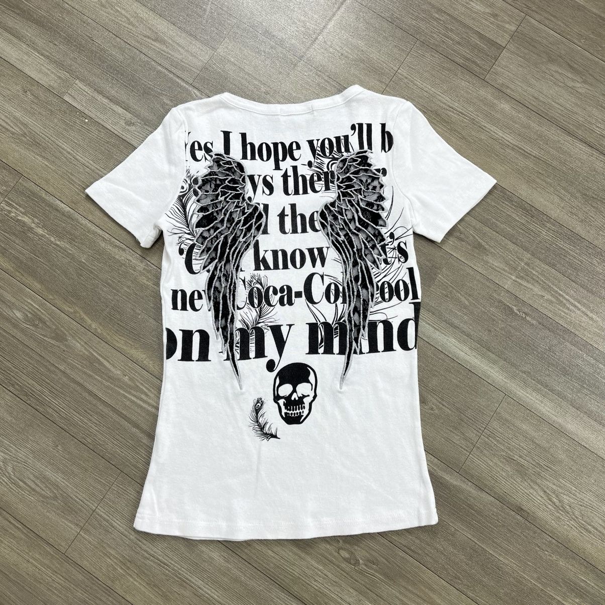 Hysteric Glamour 2000s M.K.R Skulls Wings Poem Gothic Ifsixwasnine Lgb Style Size S / US 4 / IT 40 - 14 Thumbnail