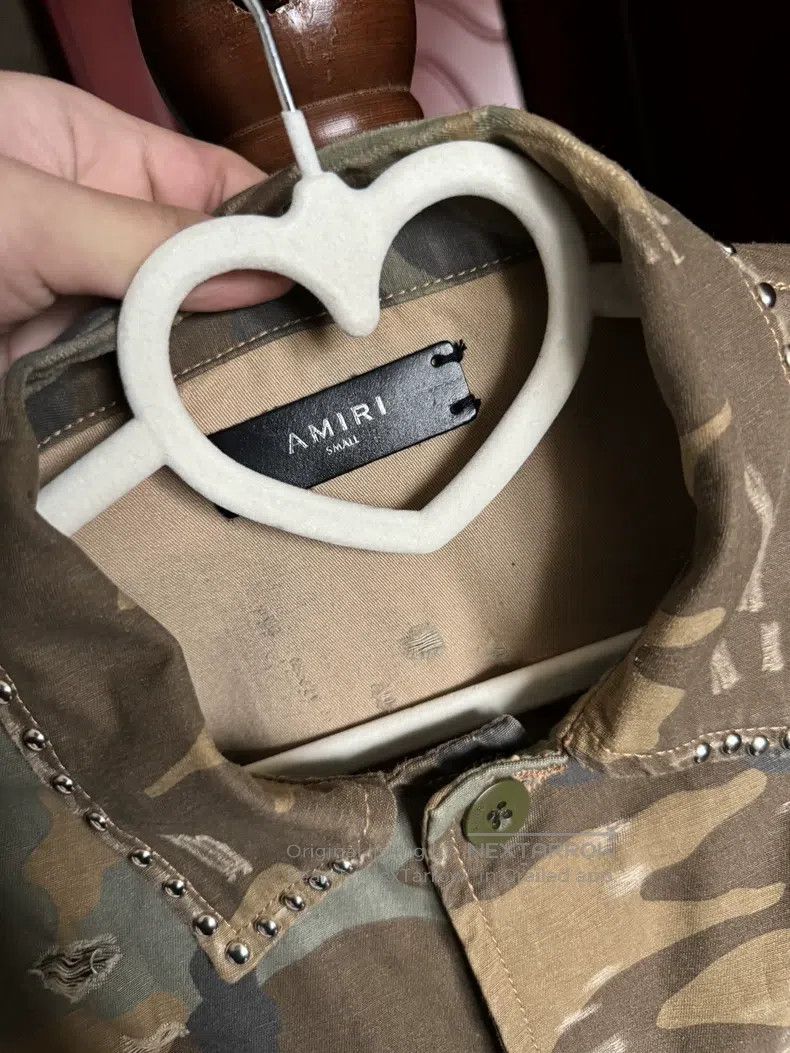 Amiri Amiri Denim Camo Shirt with Studs Size US S / EU 44-46 / 1 - 4 Thumbnail