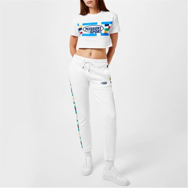 Missoni o1g2r1mq1124 Sport Legacy Logo Crop Top in White Size M / US 6-8 / IT 42-44 - 3 Thumbnail
