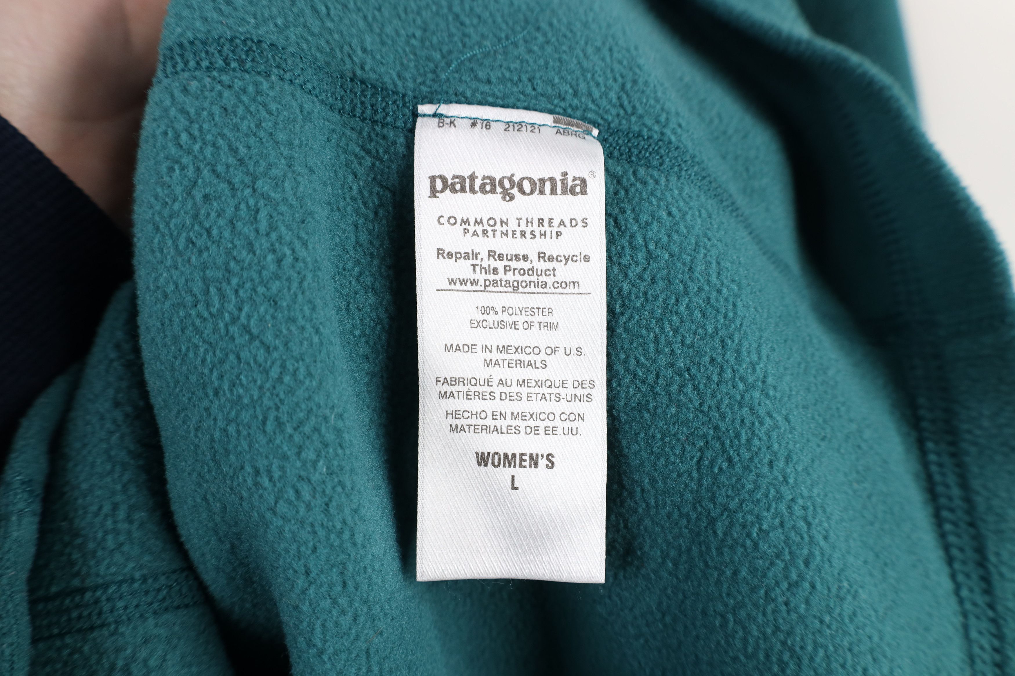 Patagonia × Vintage Patagonia Micro D 1/4 Zip Fleece Pullover Sweater Green Size L / US 10 / IT 46 - 10 Thumbnail
