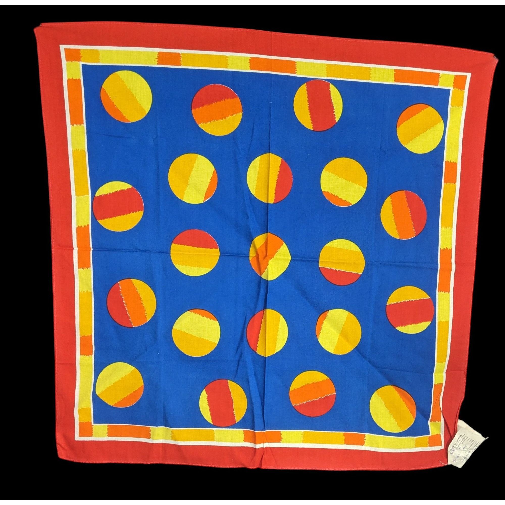 Other Vintage Soviet Headscarf Vesna 27"x27" Red & Blue Polka Dot Size ONE SIZE - 2 Thumbnail