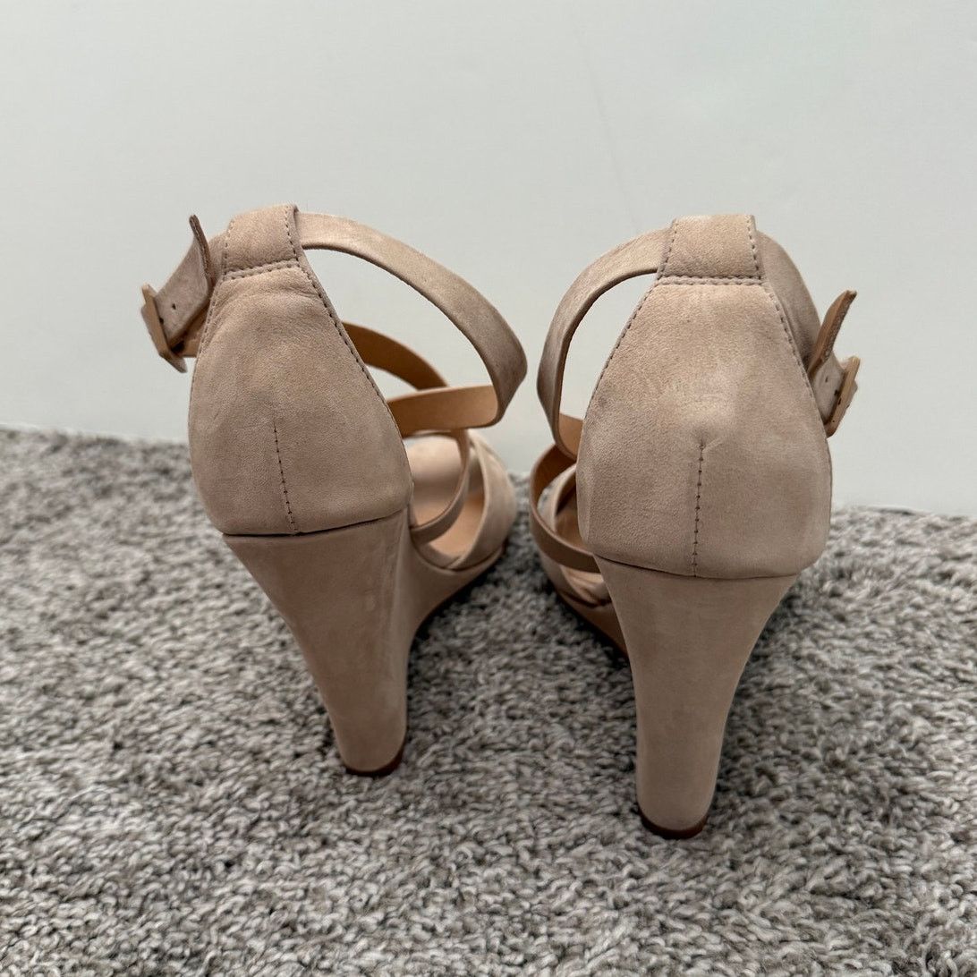 SCHUTZ Schutz Wedge Strappy Sandals Beige Nubuck Size 8 Size US 8 / IT 38 - 7 Thumbnail