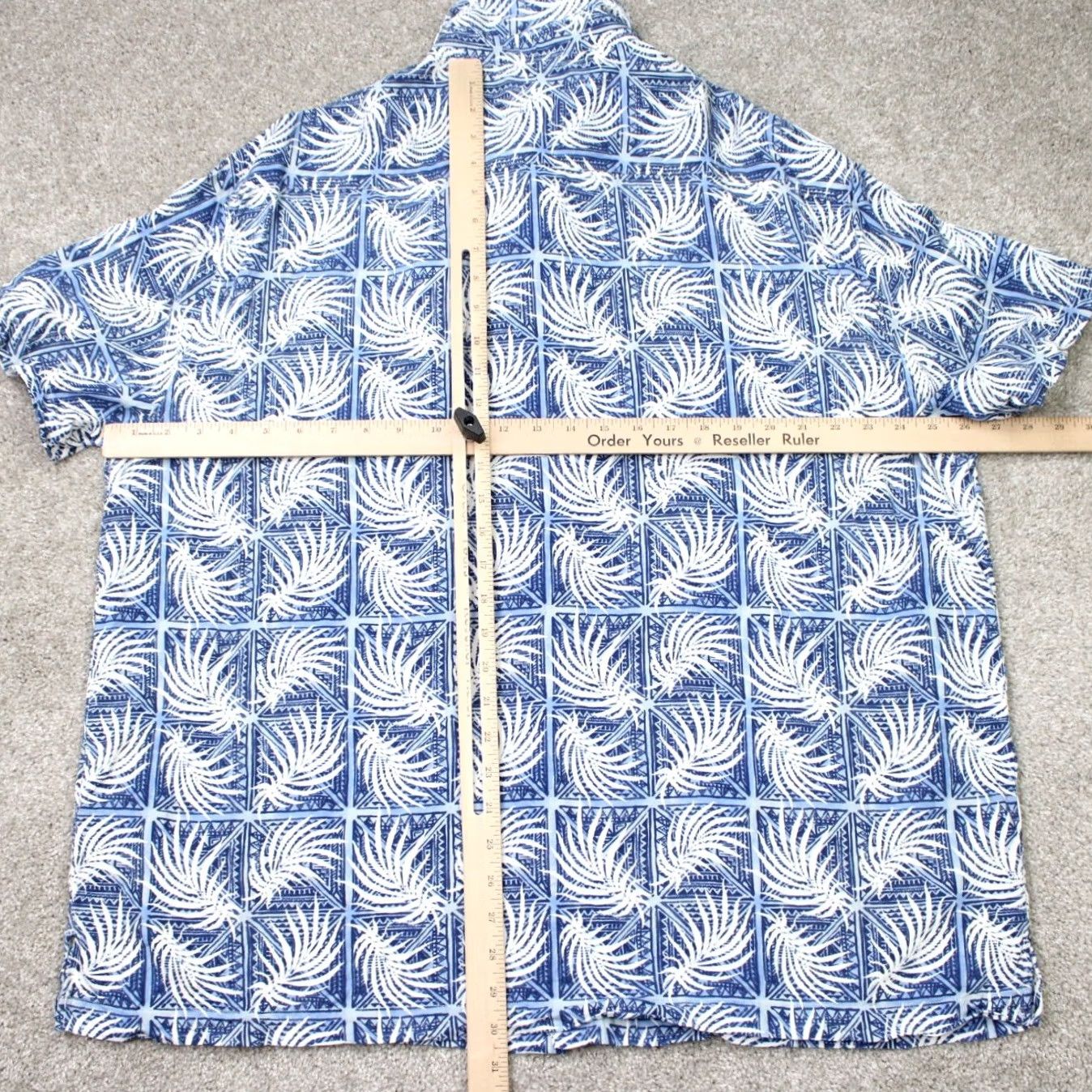 Nat Nast Nat Nast Shirt Mens 2XL Blue/White Floral Silk/Cotton Hawaiian Short Sleeve Button-Up Shirt Size US XXL / EU 58 / 5 - 6 Thumbnail