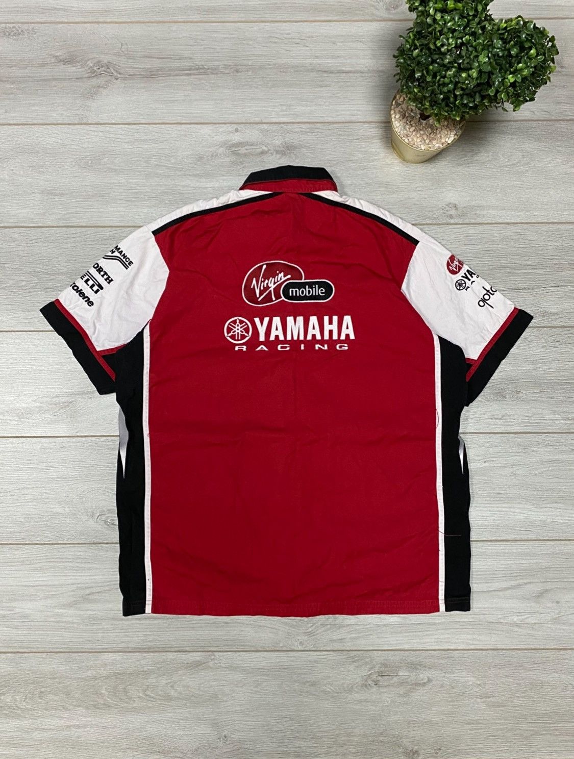 Yamaha Yamaha virgin Pirelli vintage thick shirt big logo buttons Size US XXL / EU 58 / 5 - 1 Thumbnail