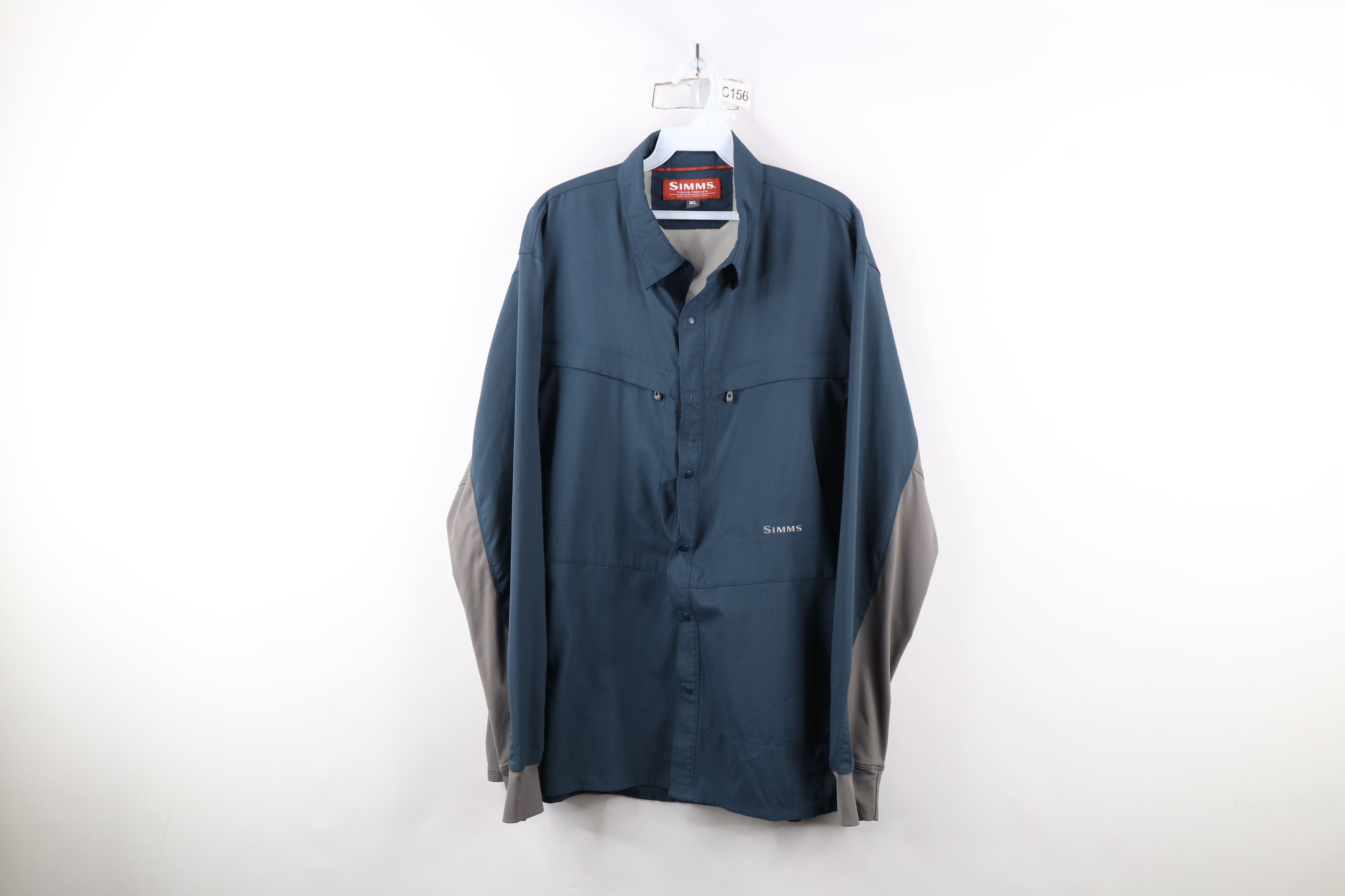Simms × Vintage Simms Fishing Spell Out Lightweight Tech Knit Button Shirt Size US XL / EU 56 / 4 - 1 Thumbnail