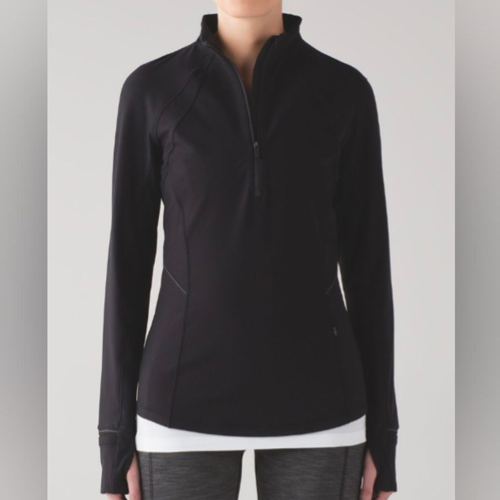 Lululemon Lululemon fresh tracks 1/2 zip black long sleeve pullover 10 Size L / US 10 / IT 46 - 2 Thumbnail