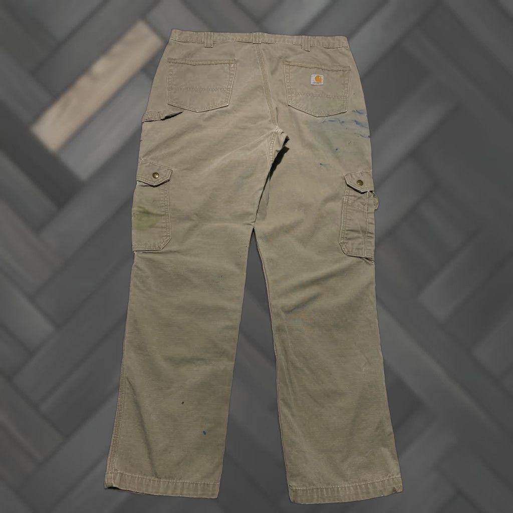 Carhartt VINTAGE Carhartt B342 Double Knee Relaxed Fit Ripstop Cargo Work Pants Tan Mens 38x34 Size US 38 / EU 54 - 1 Thumbnail