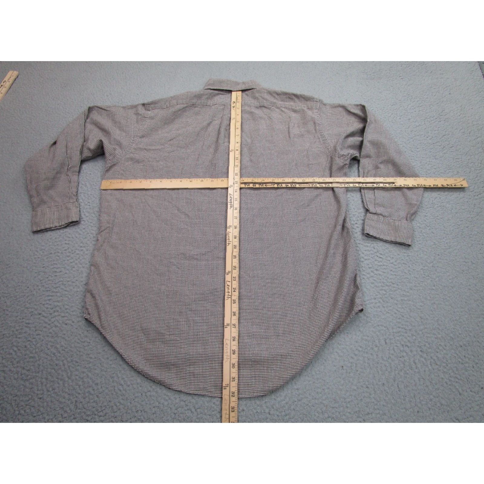 Ralph Lauren Ralph Lauren Yarmouth Shirt Mens 16 Brown Mini Houndstooth Button Up Long Sleeve - Button-Down, Plaid, Cotton, Regular Fit, Classic Theme, Men Size US L / EU 52-54 / 3 - 6 Thumbnail