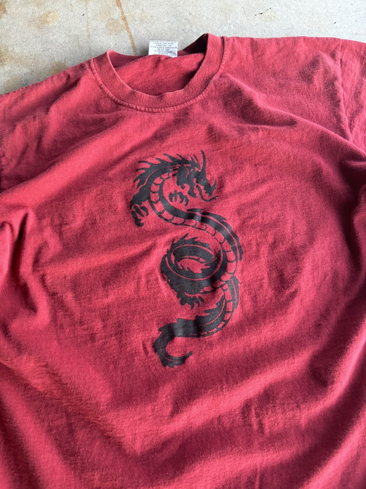 JNCO × Vintage Crazy Jnco Style Y2K Red Dragon Faded Boxy Oversized Tee Size US XL / EU 56 / 4 - 3 Thumbnail