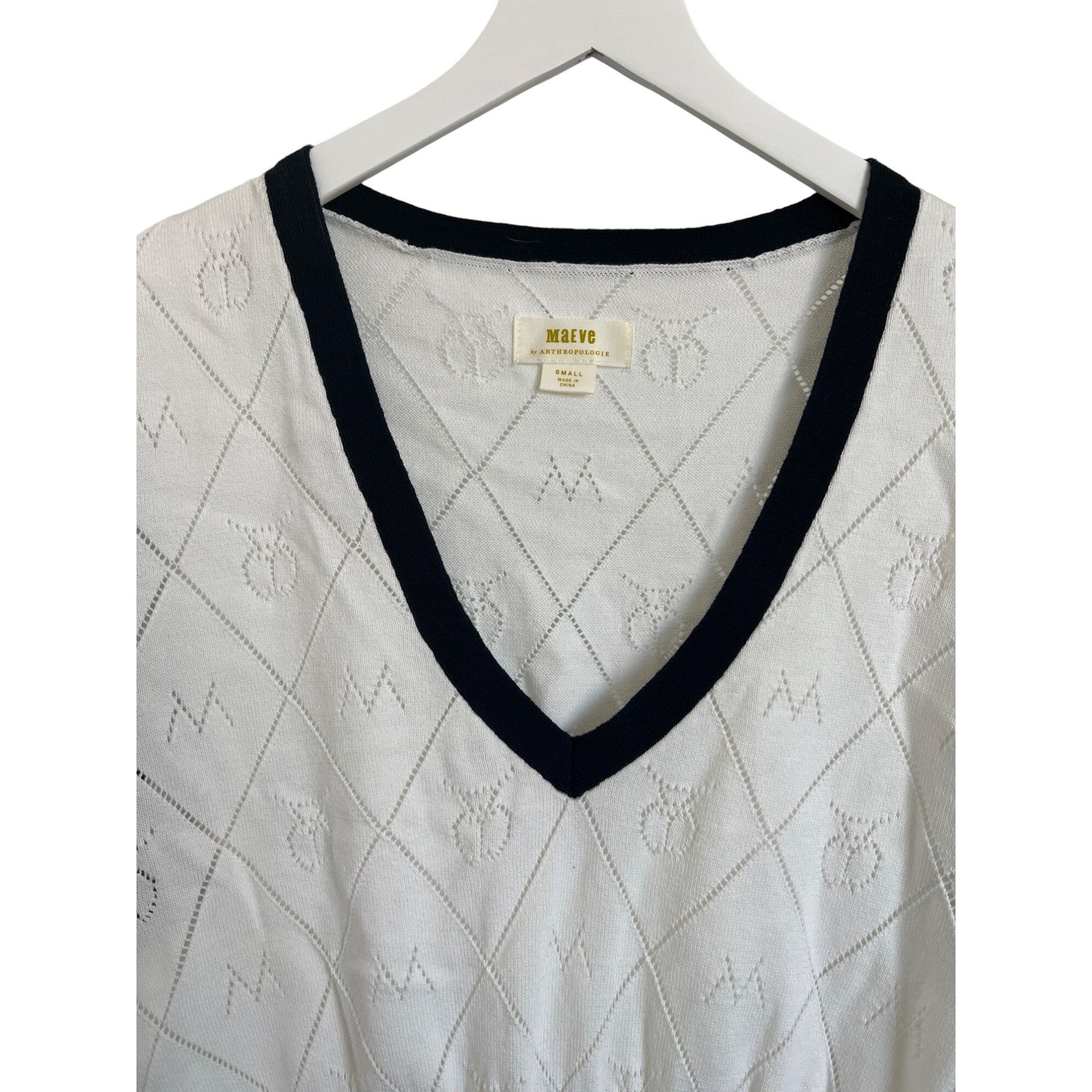 Anthropologie Maeve Violette Icon Logo White Sleeveless Vest Size S / US 4 / IT 40 - 8 Thumbnail