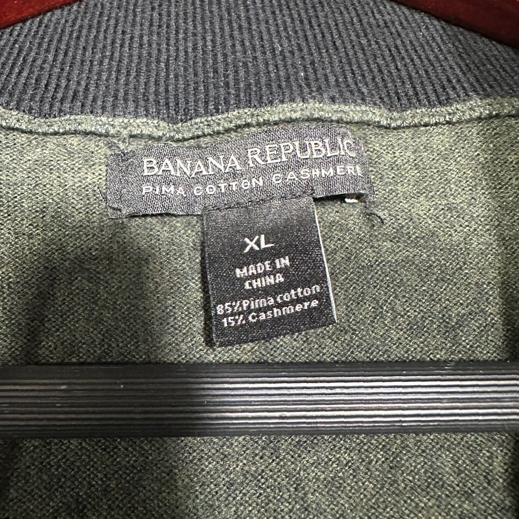 Banana Republic Banana Republic Sweater Mens XL Pullover 1/4 Zip Green Cashmere Cotton Knit Ribbed Hem Zipper Long Sleeve Vintage: No Size US XL / EU 56 / 4 - 5 Thumbnail