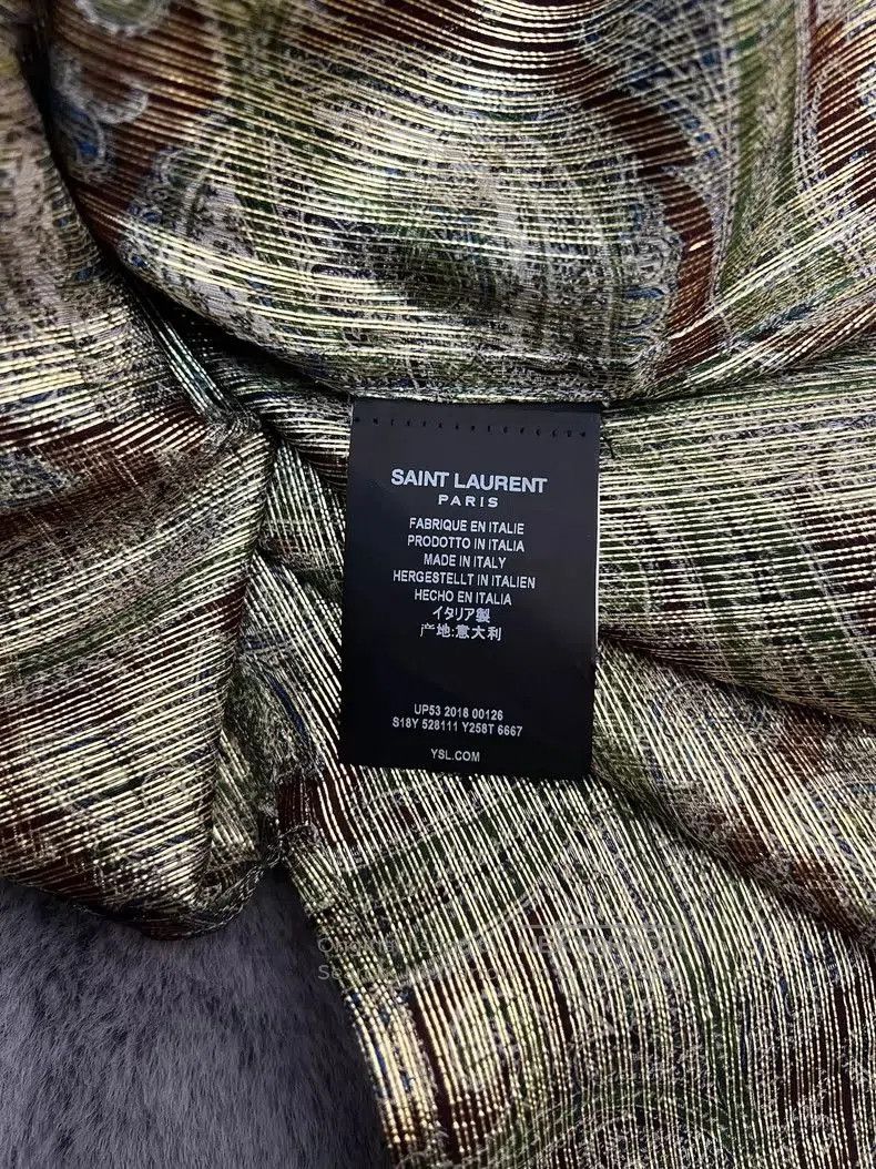 Saint Laurent Paris Saint Laurent Henley Silk Shirt with Patterns. Size US M / EU 48-50 / 2 - 5 Thumbnail