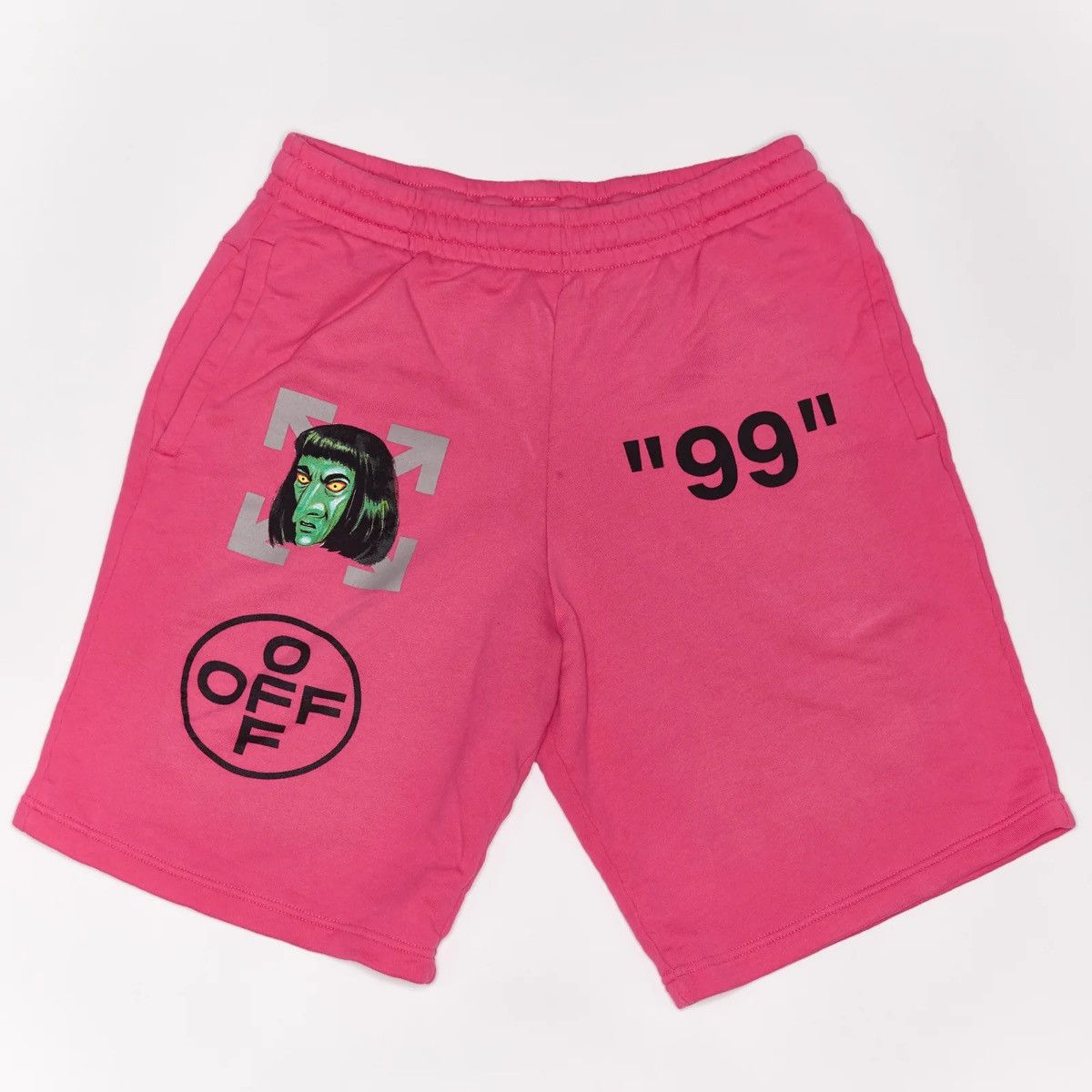 Off-White OFF WHITE SLIM FIT "GREEN MAN" PRINT SHORTS Size US 32 / EU 48 - 1 Thumbnail