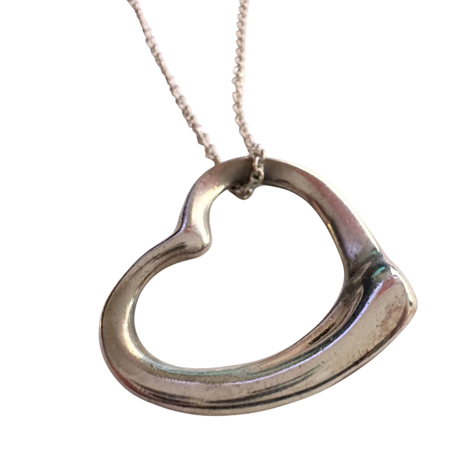 Tiffany & Co. Tiffany and Co Elsa Peretti Medium Open Heart Necklace 16" Size ONE SIZE - 5 Thumbnail