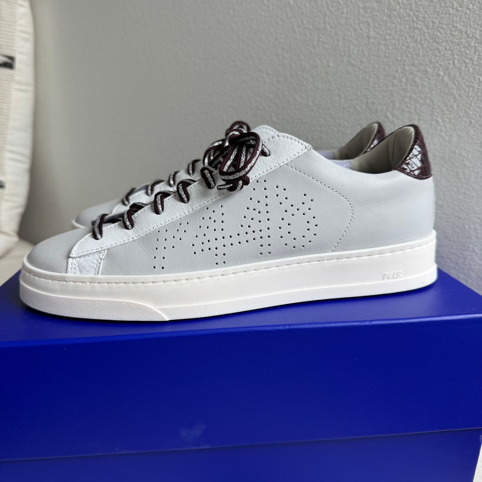 P448 P448 Jack Perforated Sneaker Pastel/Lilac Leather EU 38 Size US 7.5 / IT 37.5 - 3 Thumbnail