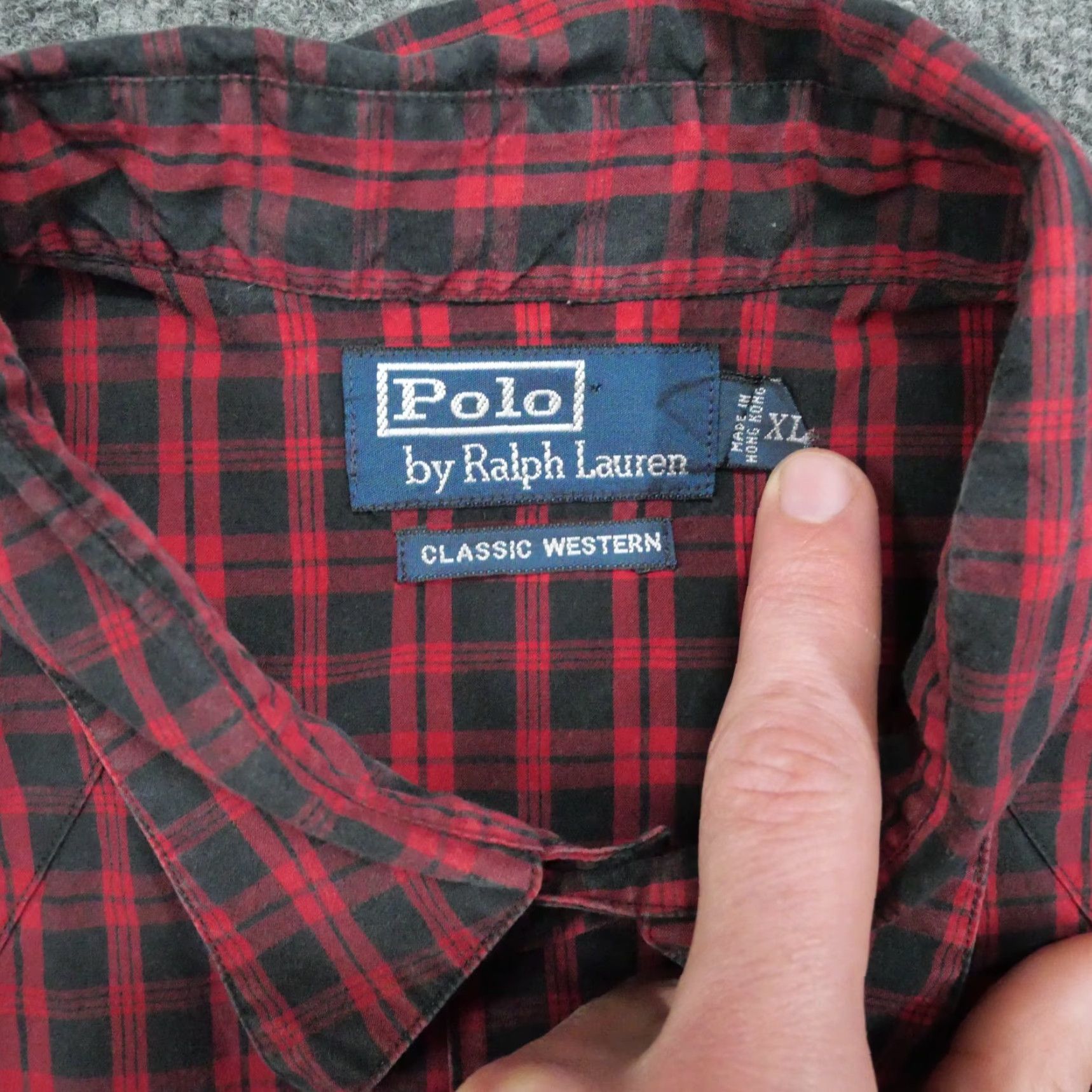Polo Ralph Lauren VINTAGE Polo Ralph Lauren Shirt Mens XL Red Black Pearl Snap Classic Western Shirt Size US XL / EU 56 / 4 - 5 Thumbnail